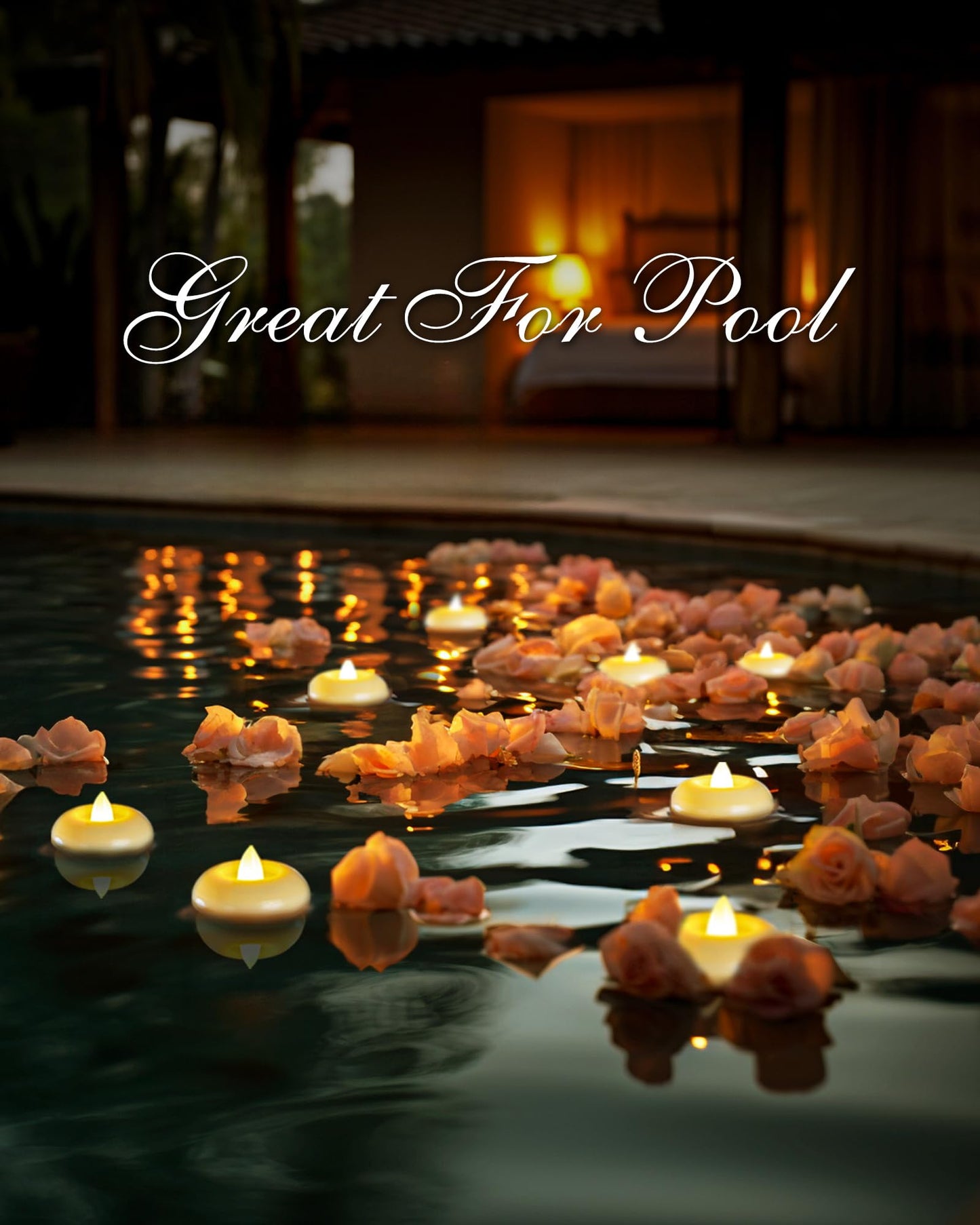 Homemory 6 Pack 2” Flameless Led Floating Candles, 200 Hour Battery Operated Flickering Waterproof Tealights for Cylinder Vases, Centerpieces at Wedding, Party, Pool, Holiday (Ivory Base)