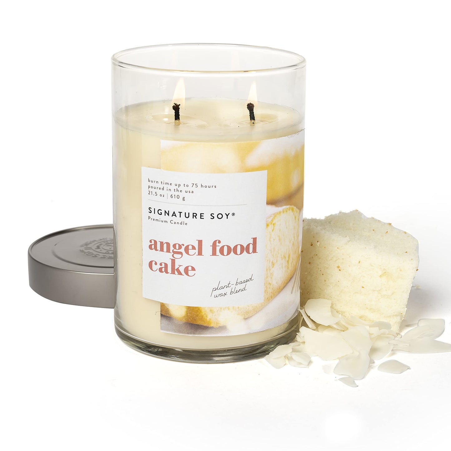 Signature Soy Lidded Angel Food Cake Scented Candle, Extra Large Jar