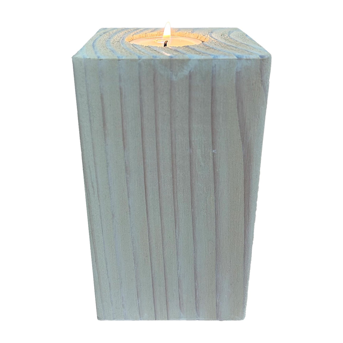 6" Farmhouse Candle Holder Black Pillar Candle Holder Tall Tea Light Candle Holders Block (Beige Cream)