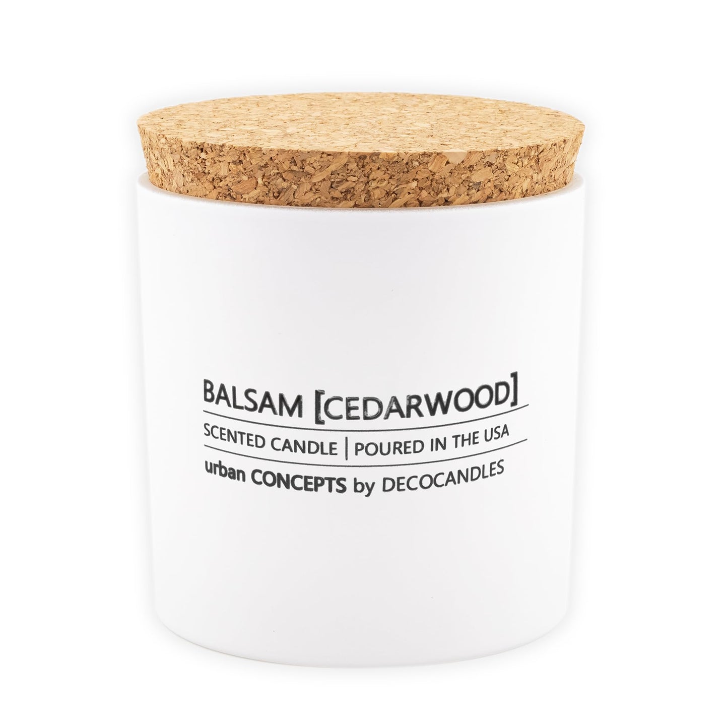 Urban Concepts by DECOCANDLES - Balsam & Cedarwood Highly Scented Candles for Home - Hand Poured in USA (9 Oz. Cork)