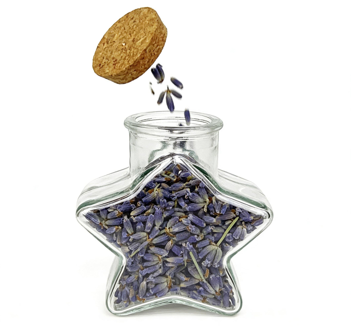 2 Pcs Starry Decorative Glass Bottles with Cork Stoppers,300ml(10 oz),Star-shaped glass vessel Design for Wedding,Party Favors,Home Decor-Includes Blessing Note & Jute Twine(Star)