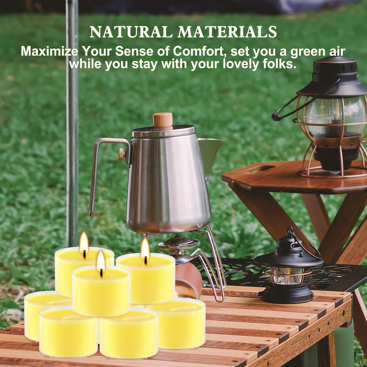 Fclayvts 8-Hour 100 Pack Citronella Tealight Candles, Outdoor and Indoor Summer Scented Candle,Natural Soy Wax Candle for Home Patio Garden Yard Balcony,BBQ Birthday Emergency