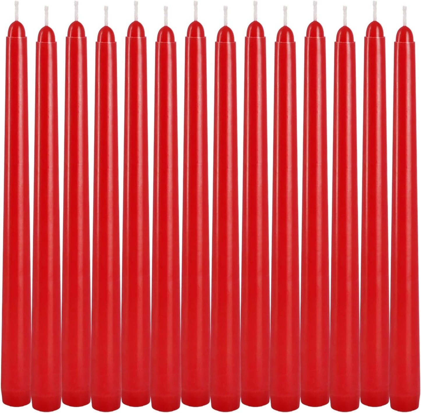 14 Pack Red Taper Candles - Taper Candles 12 Inch Dripless, Smokeless & Unscented - 10 Hours Long Burning - Hand Poured Tall Candlesticks - Ideal for Weddings, Dinner Parties, and Home Decor