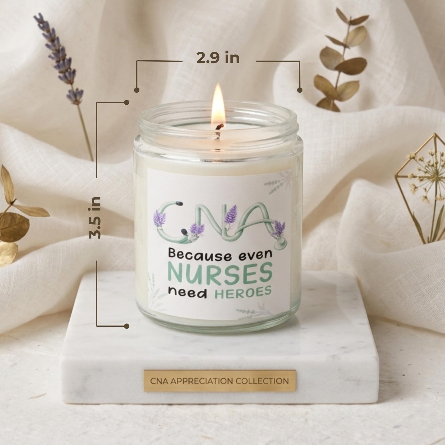CNA Gifts, CNA Appreciation Week Gifts 2026, Nursing Assistant Gift, Nursing Assistant Gift for Birthday, Lavender Candle 8 Ounces for Mom