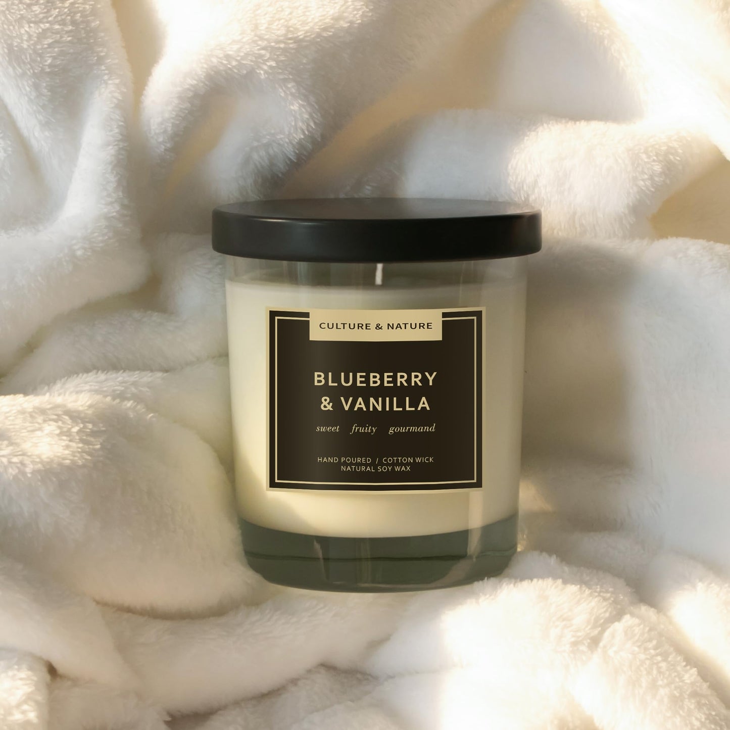 CULTURE & NATURE Natural Soy Wax Candle 7oz Blueberry & Vanilla Scented