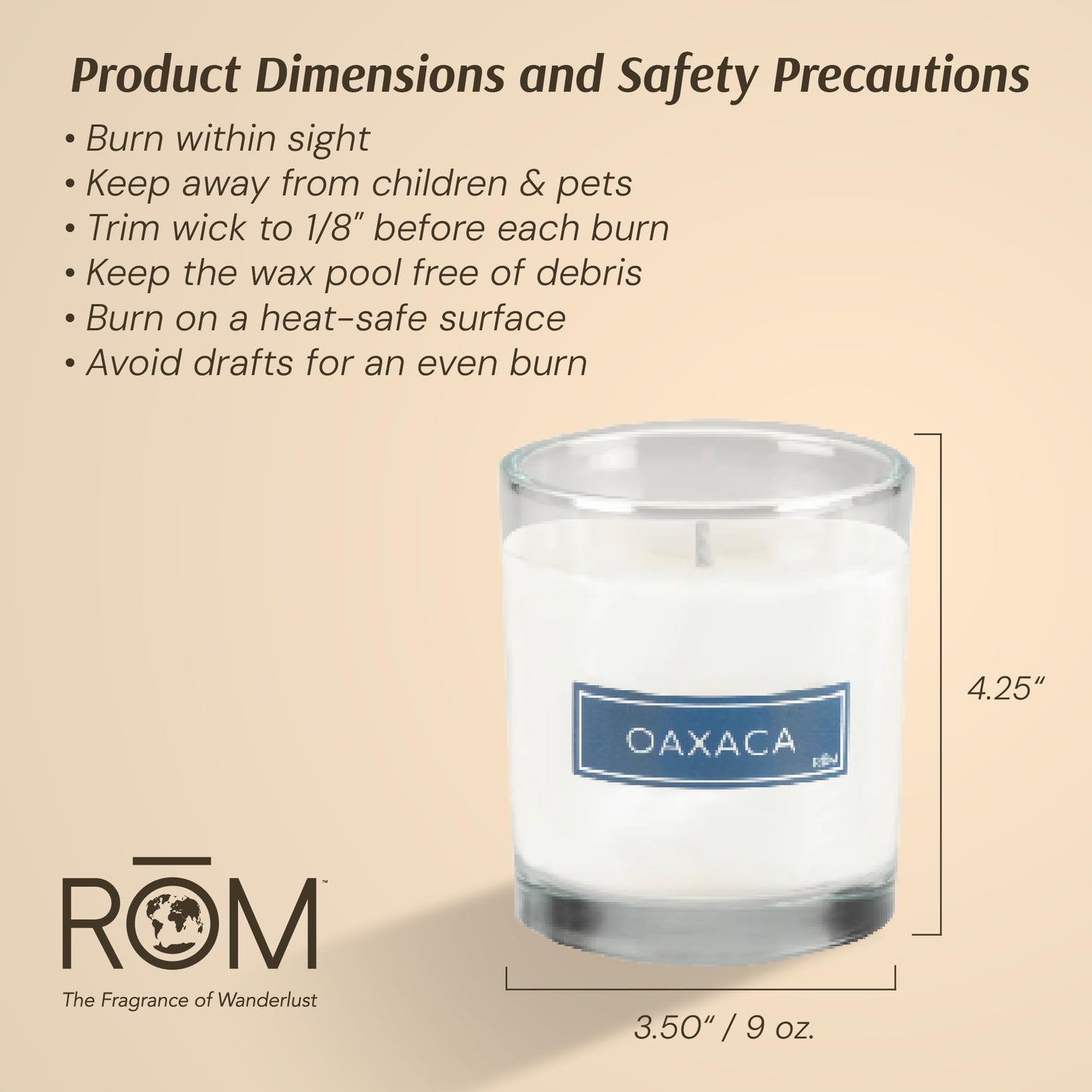 Oaxaca Luxury Scented Candle – Natural Plant Based Wax, 9oz – Cactus Flower, Juniper Berry, Sage & Cedarwood - Long Lasting 60 Hour Burn – Non-Toxic, Hand-Poured in USA for Home