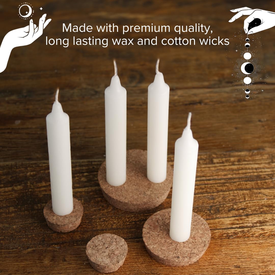Simply Soson 4.5 inch Ritual Taper Candles Bulk, Mini Taper Candles - 42 White Chime Spell Candles - Small Taper Candle Stick, Use as Witchcraft Supplies, Altar Candles, Unscented Prayer Candles