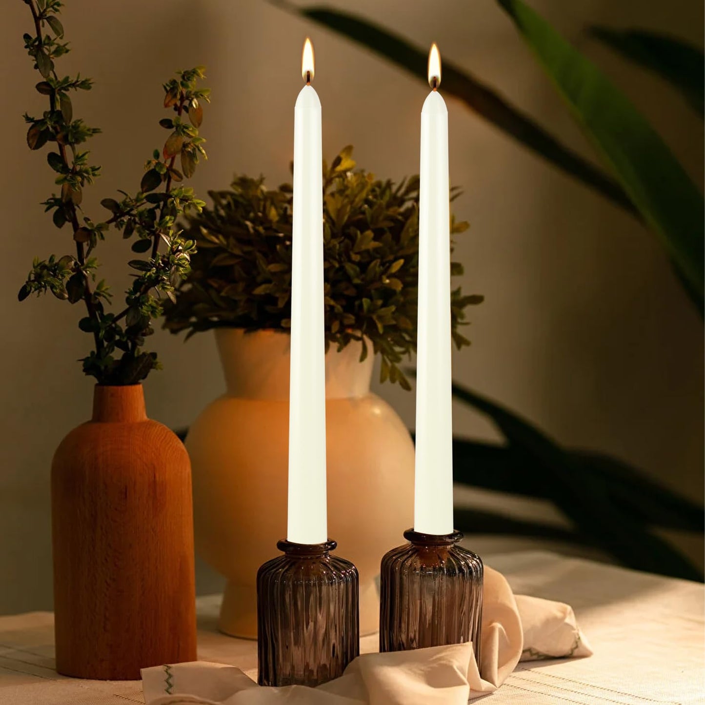 Pliadvbu 100 Pack Lvory Taper Candles 10 Inch, Dripless and Unscented Tall Table Candle for Home Decor, Dinner Candle for Thanksgiving, Christmas, Weddings… …