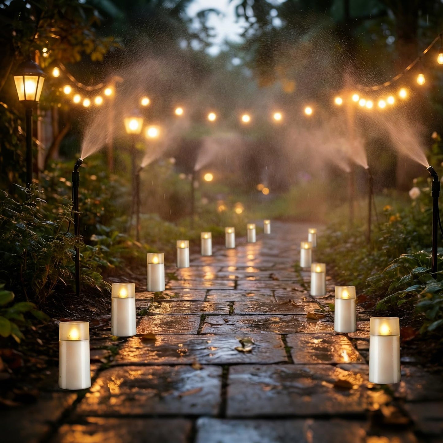 Homemory Solar Candles Outdoor Waterproof, Flickering Flameless LED Candles with Dusk to Dawn Sensor, 3"x6" Solar Powered Candles for Outdoor Lanterns Patio Garden Yard Christmas Decorations, 2 Pack