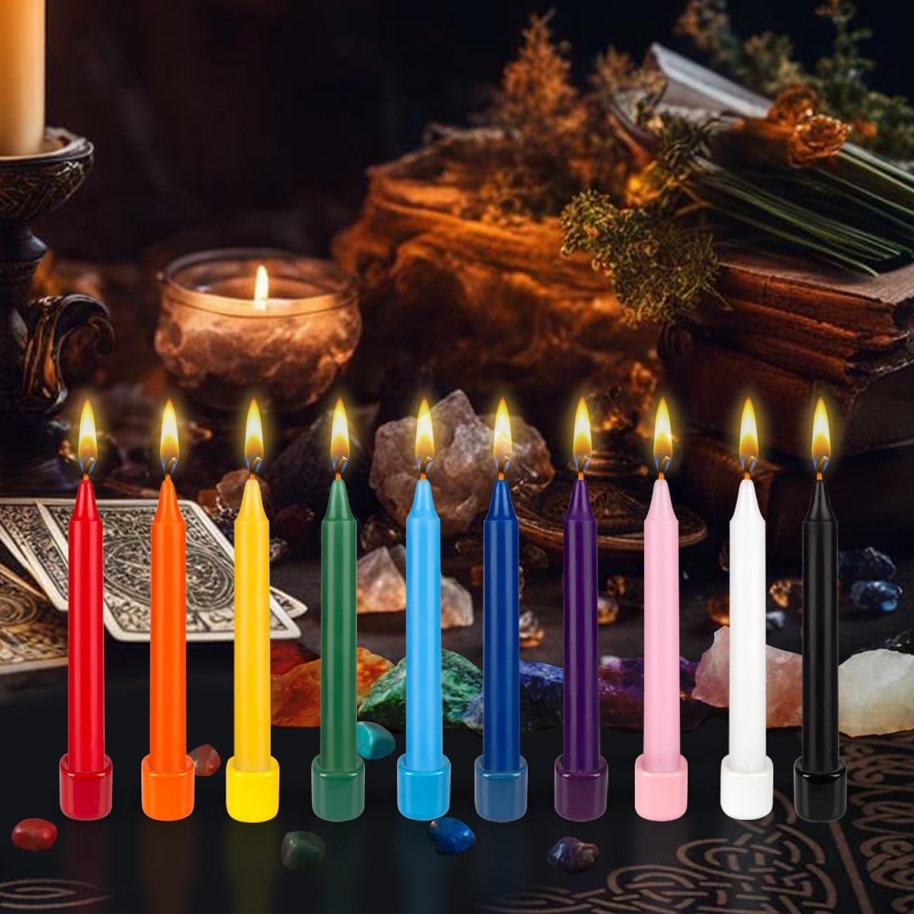 Mega Candles 20 pcs Unscented White Exquisite Mini Taper Spell Candles, 4 Inch Tall x 1/2 Inch Diameter, Magic Chimes, Enchantment, Casting Rituals, Witchcraft, Wiccan, Altar, Metaphysical