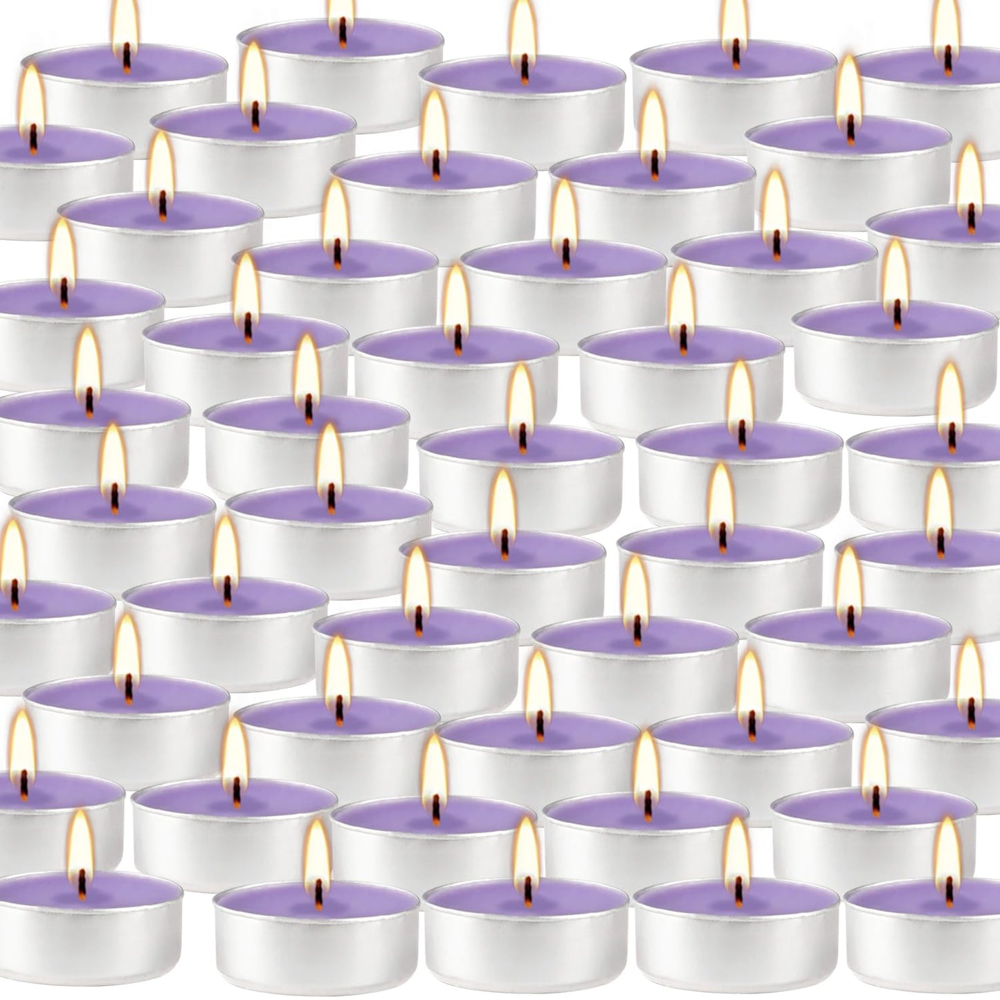 Wfmolcand Purple Lavender Scented Tealight Candles - Giant 100 Pack Candles -Smokeless, 4 Hour Burn - Gift Set for Valentine's Day, Christmas, Weddings Centerpiece & Home Decor