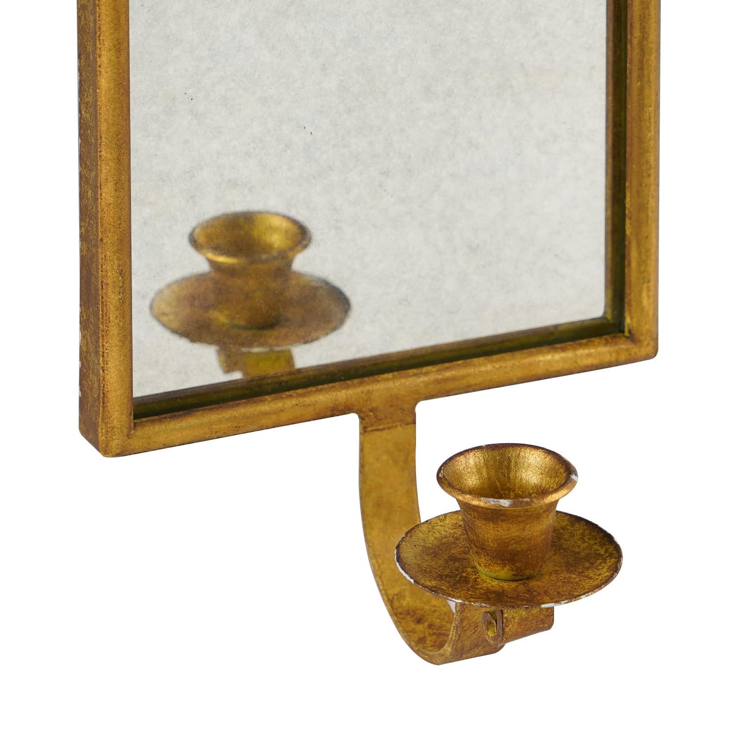 NIKKY HOME Gold Mirrored Wall Candle Holder, Antique Taper Sconce