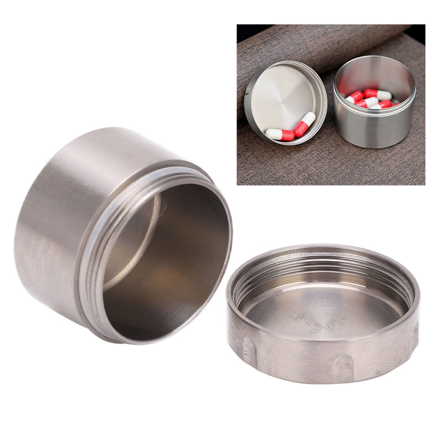 Alomejor Metal Round Candlestick for Tea and Storage, and Portable for Travel
