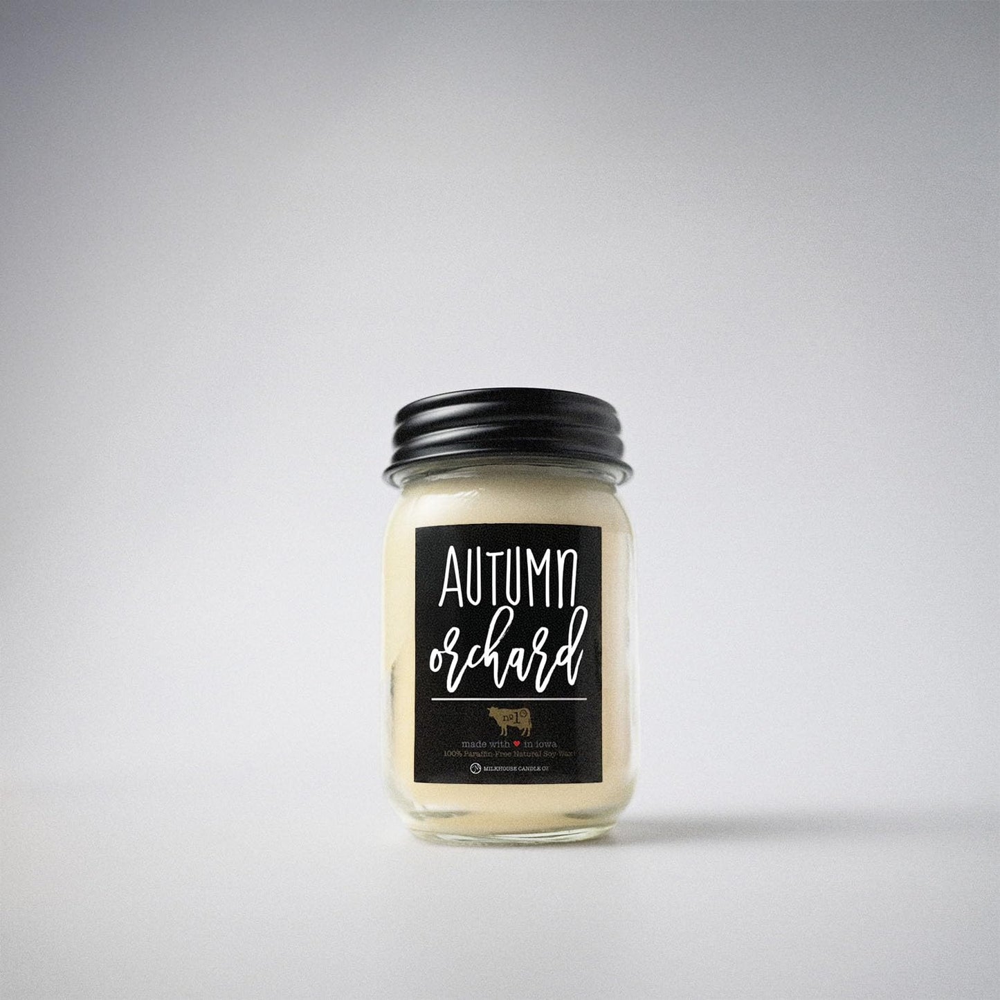 Milkhouse Candle Company Autumn Orchard Soy Candle - Ripe Apple | Cinnamon Clove | Sandalwood Scented - 13 oz Mason Jar with Lid, 70+ Hour Burn Time, Made in the USA