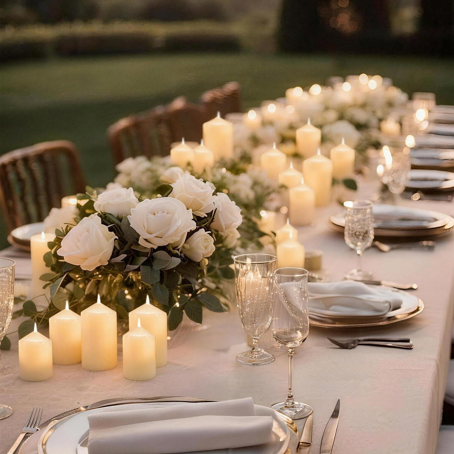 Trxvxo 72 Pcs Ivory Pillar Candles Bulk Set,3 Different Lengths 2 x 3/6/8 Inch (24 Each),Hurricane Candles,Dripless Unscented Smokeless,Gives You a Better Atmosphere When Organizing an Event Party.