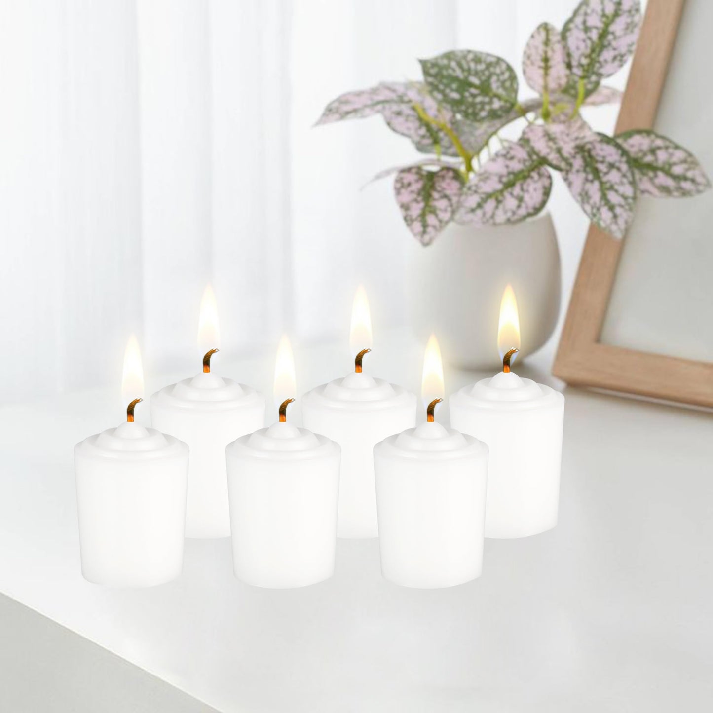 White Unscented 15 Hours Votive Candles