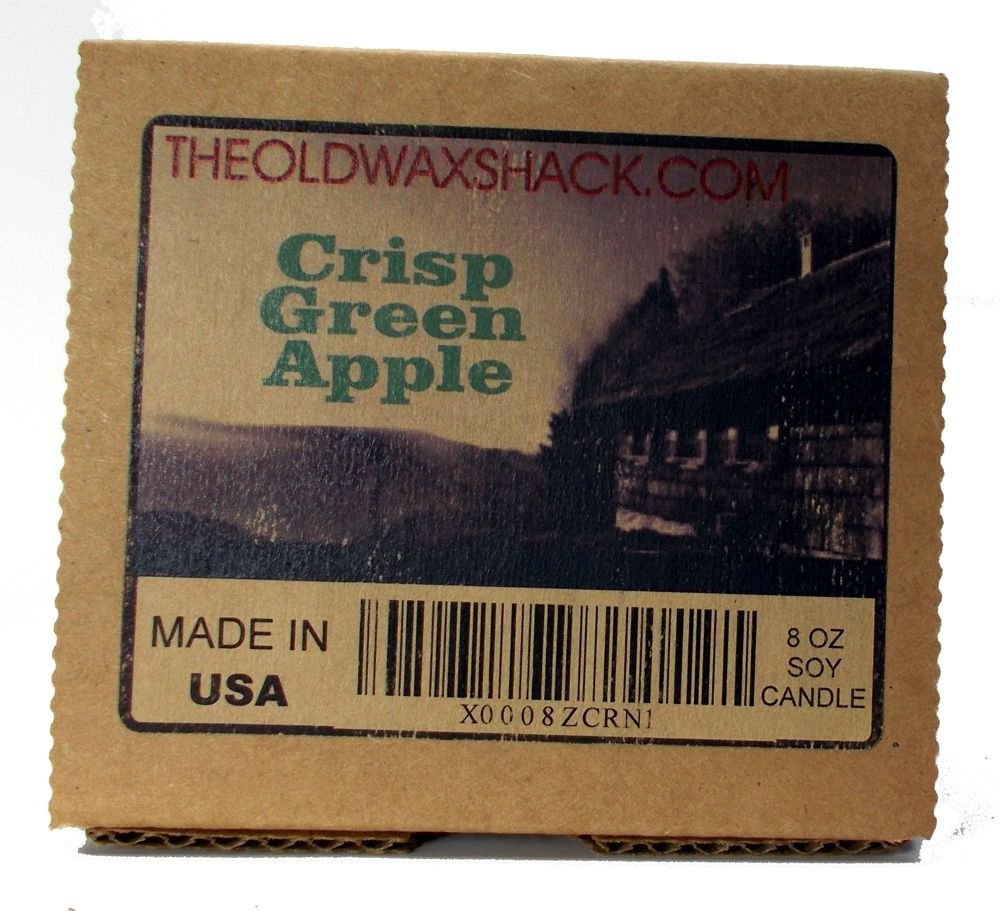 The Old Wax Shack Crisp Green Apple - Soy Candle - 16 Oz. Mason Jar