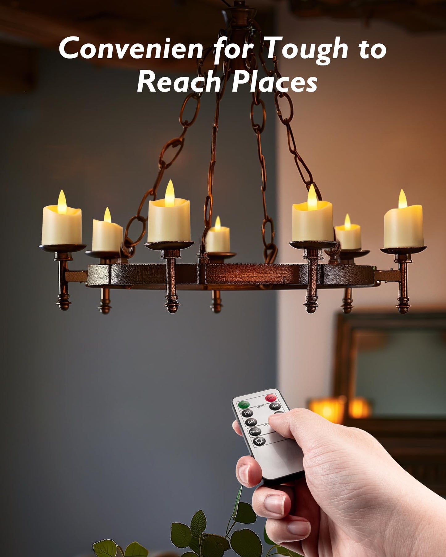 Homemory 12Pack 400+ Hour Remote Control Candles, 2/4/6/8H Timer LED Votive Candles, Battery Operated Tea Lights in Warm White for Outdoor, Table, Wedding, Christmas (Ivory, Batteries Included)