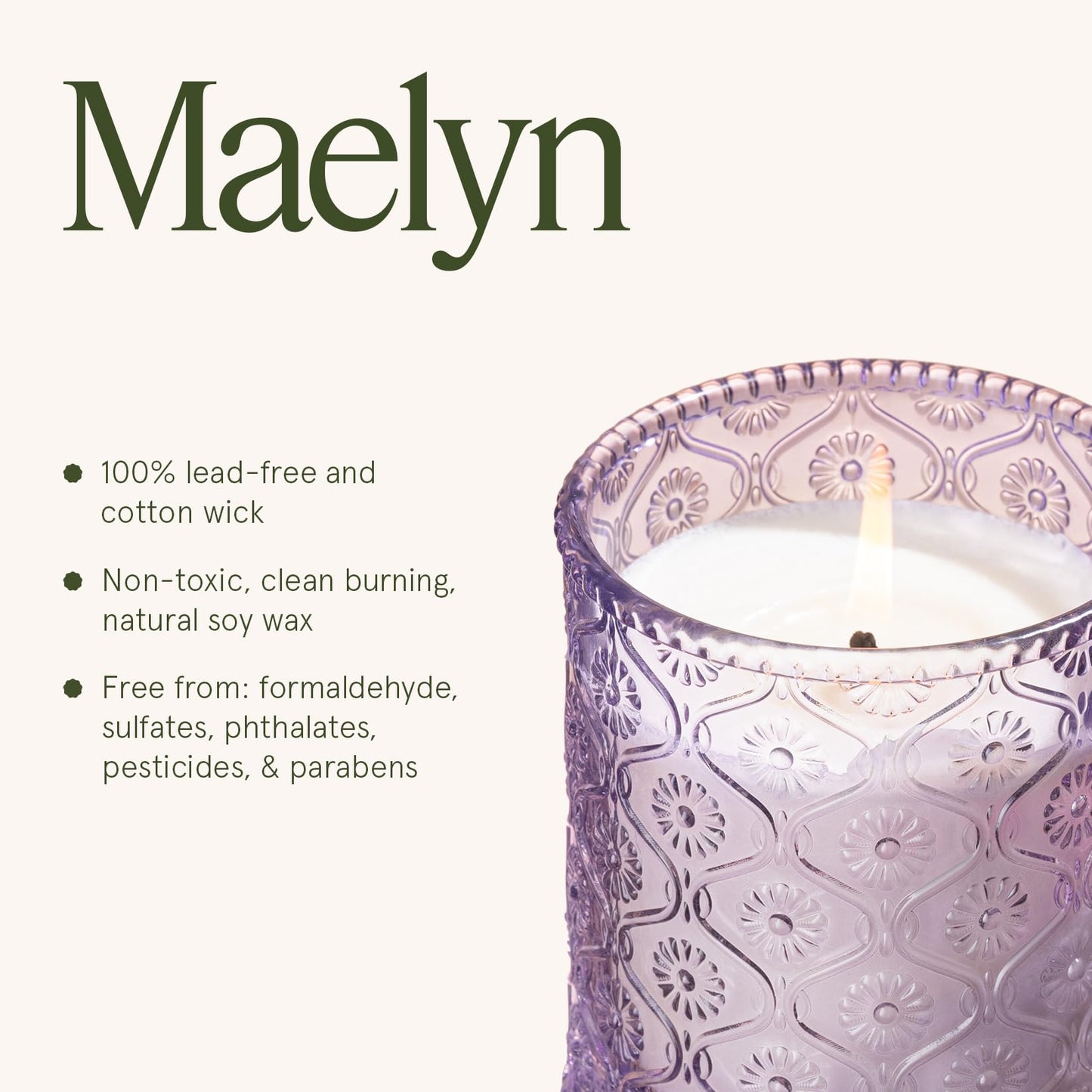 LA JOLIE MUSE Lavender Lilac Scented Candle for Home | Purple Jar Candle | Non Toxic Natural Soy | Relaxing Aromatherapy Candles | Luxury Gifts for Women | 40 Hrs
