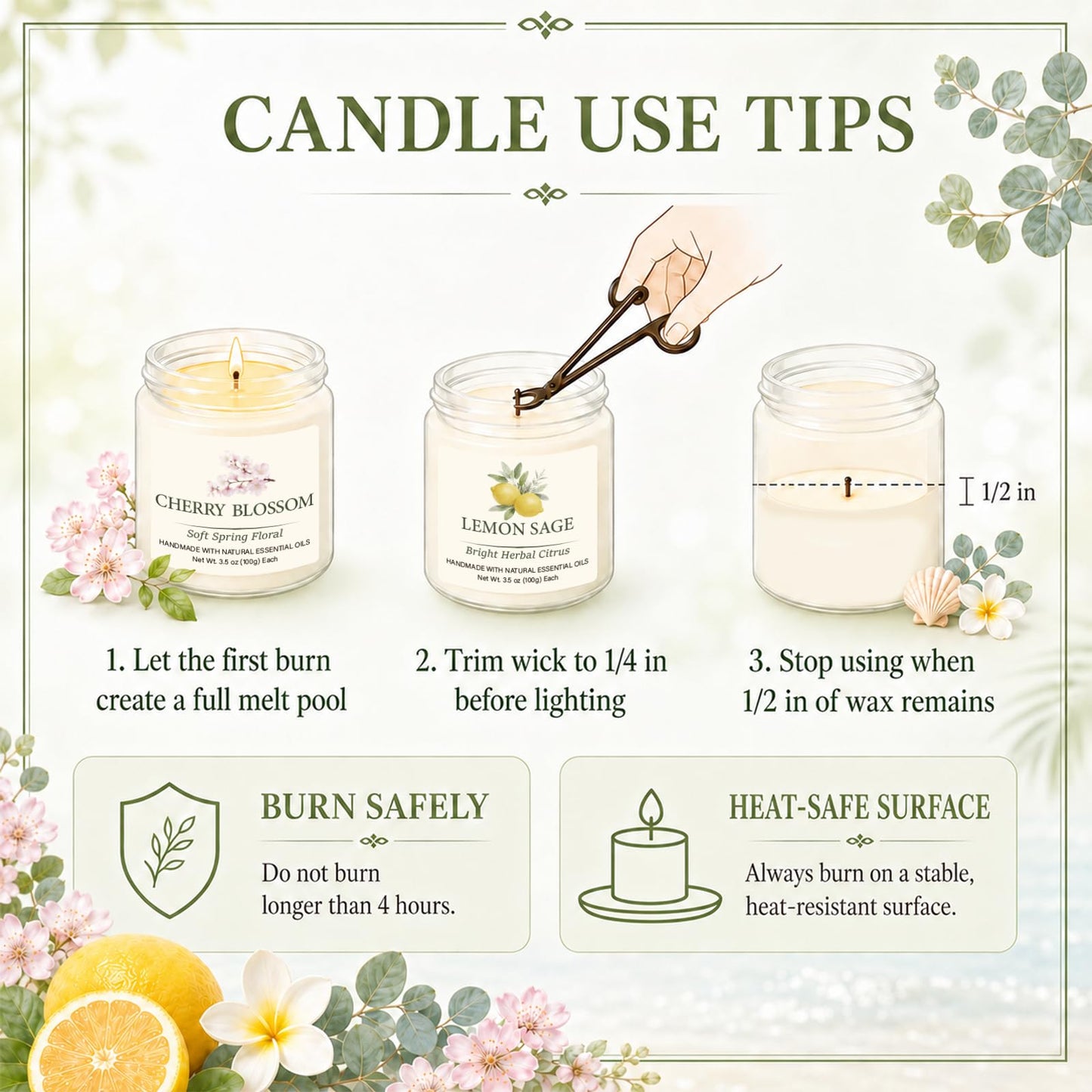 Spring & Summer Scented Candles Set, 6 Pack Soy Candles for Home, 21 oz Aromatherapy Candle Gift Set for Women, Mom, Birthday & Housewarming Gifts, Eucalyptus Mint & Vanilla Coconut