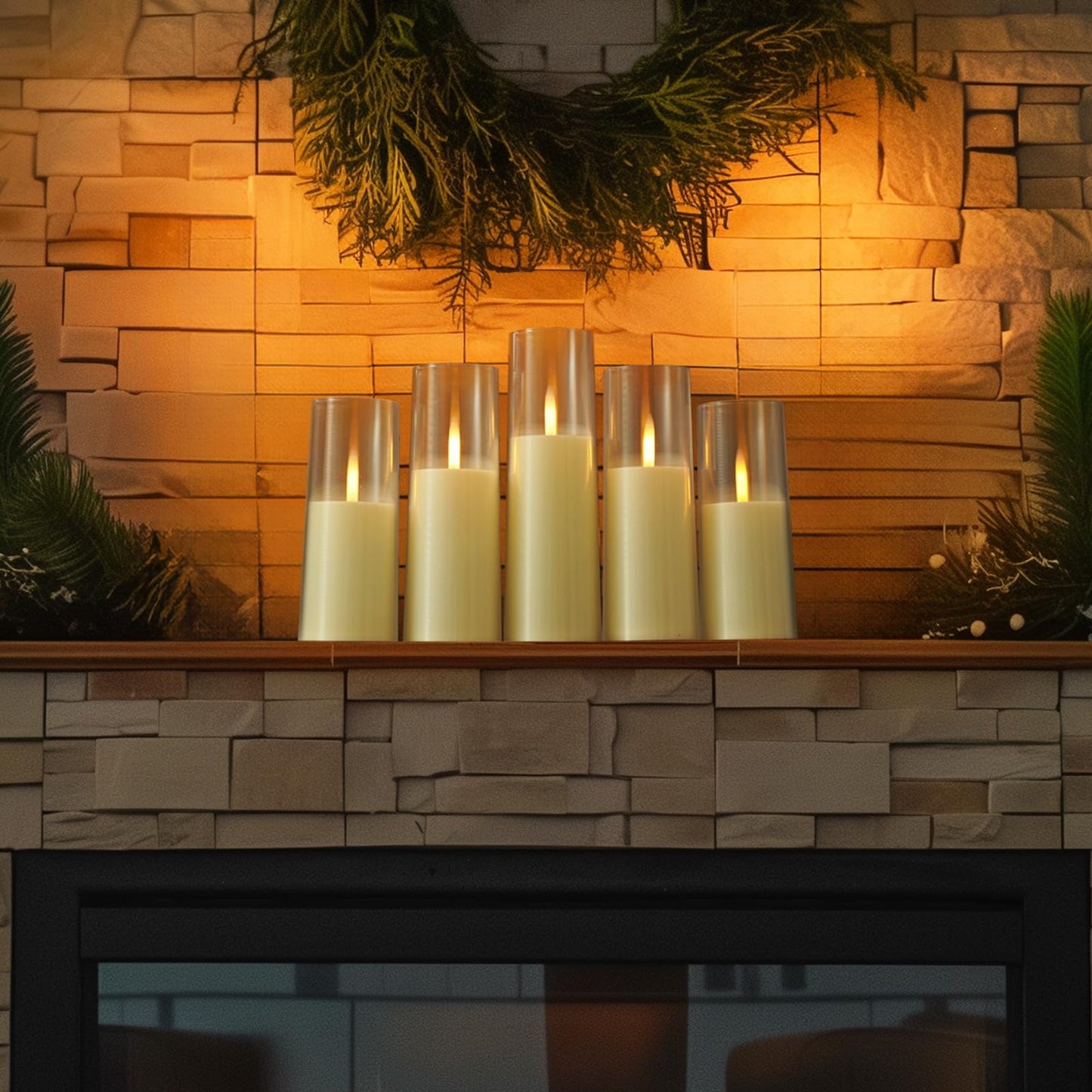 Homemory Ivory Flameless LED Candles with Remote Control & Timer, Battery Operated, Modern Design, Set of 7 for Home Decor, Wedding, or Events