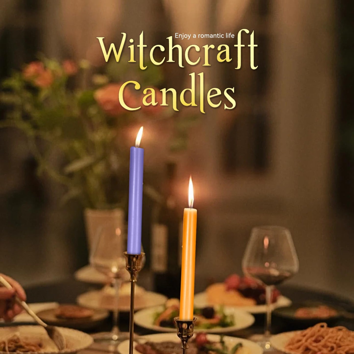 Likejarcand 24 pcs Colored Candle Chime,Spell Candles Unscented Colored Candles Mini Taper,16cm-6.5Inch Tall 0.4 Inch Diameter, Candle Holder Rituals, Prayer, Meditation (24, 16cm)
