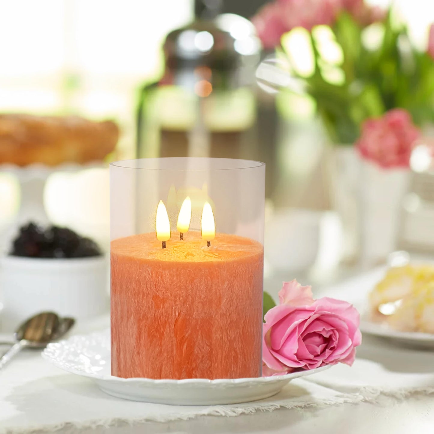 DEVSYWAX LED Candles Flameless Pillar Candles