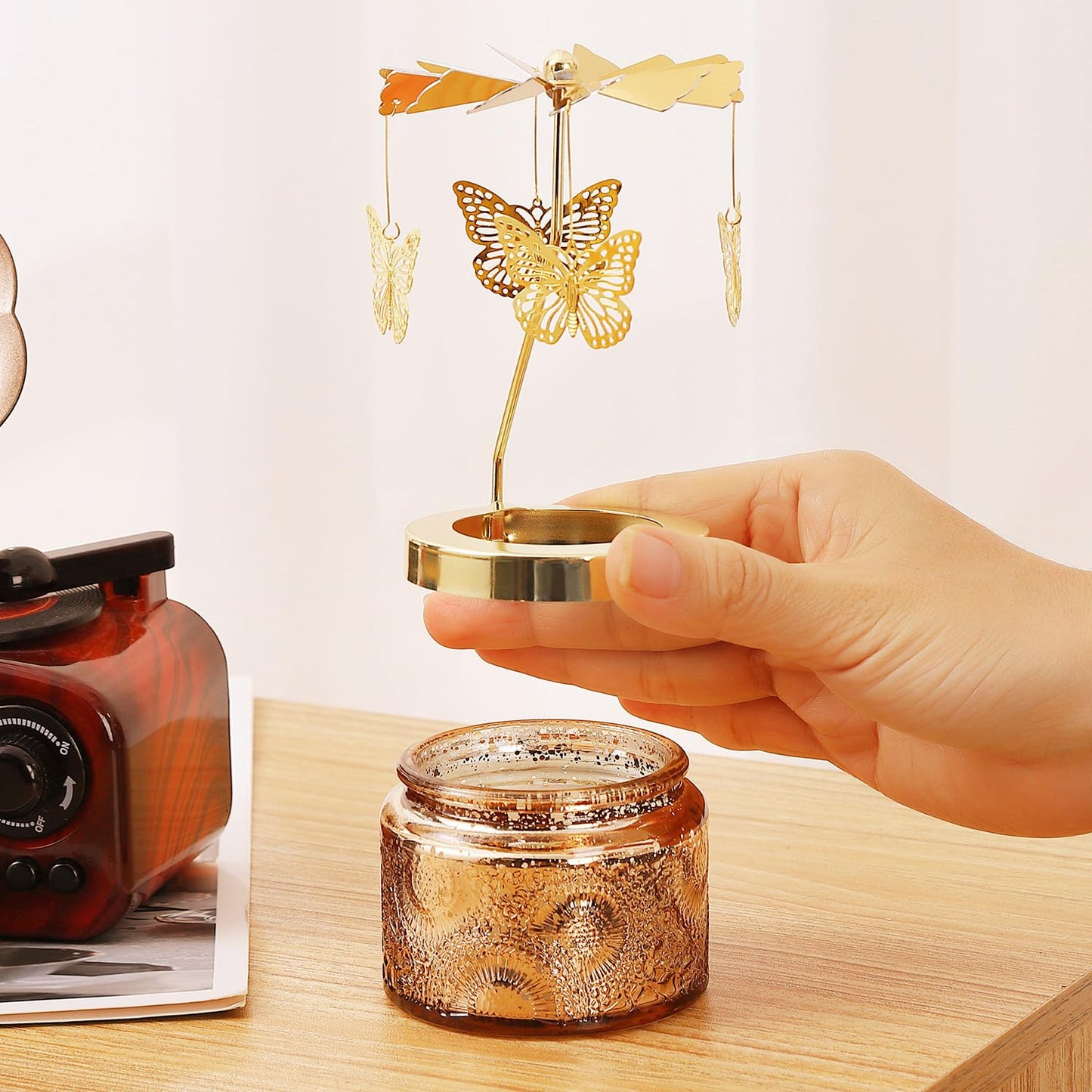 Candle Gifts for Women, Birthday Gifts for Mom Daughter Sister Wife, Unique Butterfly Gift for Friends Women, Rotatable Scented Candles Gift for Christmas Anniversary Mothers Day (Butterfly)