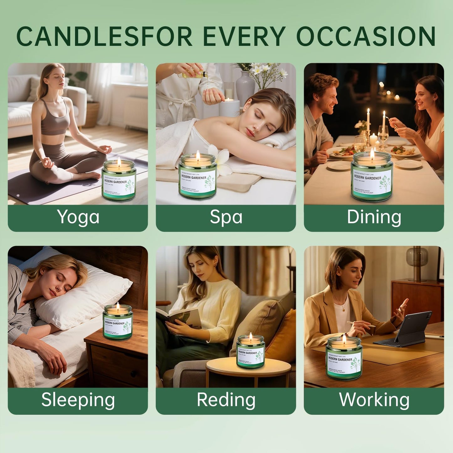 Lavender Candles, Scented Candles, Made of Natural Organic Soy Wax, in Glass Jars, can Burn for 160 Hours continuously, an Ideal Gift for Friends on Their Birthdays
