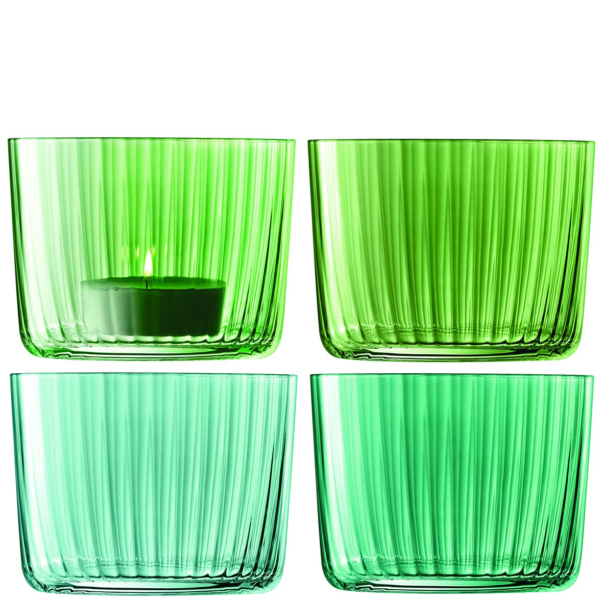 Gems Tealight Holder H6cm Assorted Jade x 4