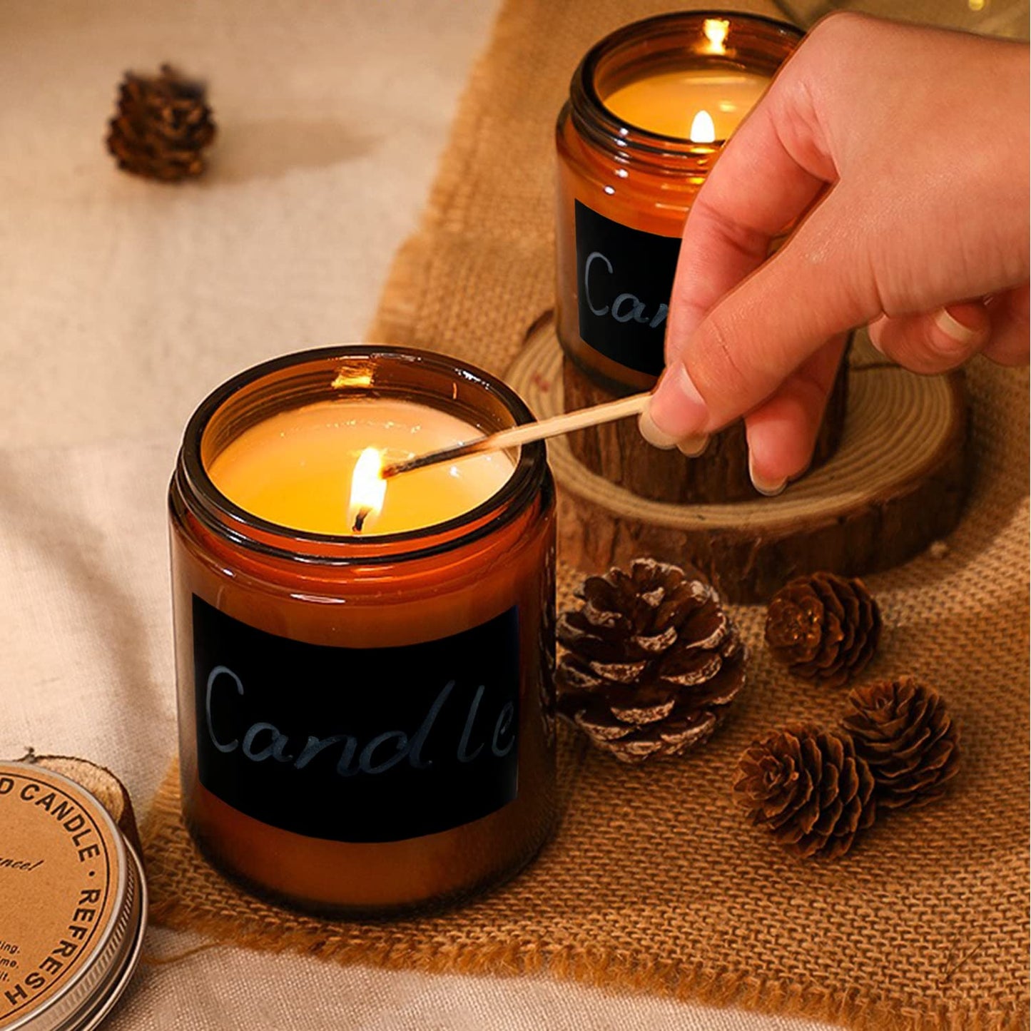 QAPPDA 8oz Amber Candle Jars Set of 30,Round Glass Jars with Black Lids,Empty 250ml Glass Candle Making Jar Bulk Thick Small Food Storage Jar for Spice,Candy,Powder
