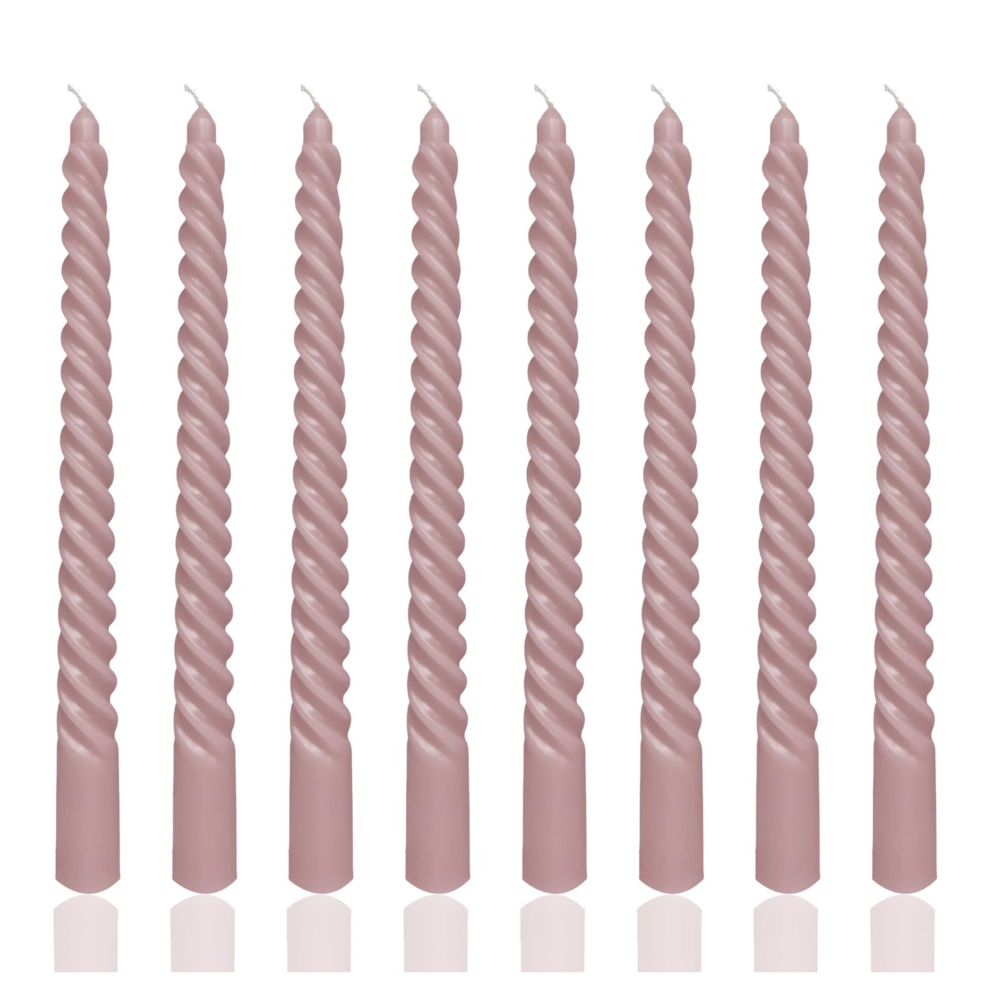 10 Inch 8 Pack Ash Purple Spiral Taper Candles for Dinner Home Decor Wedding Shower Christmas Candlesticks, Baby Shower, Birthday Party Candles