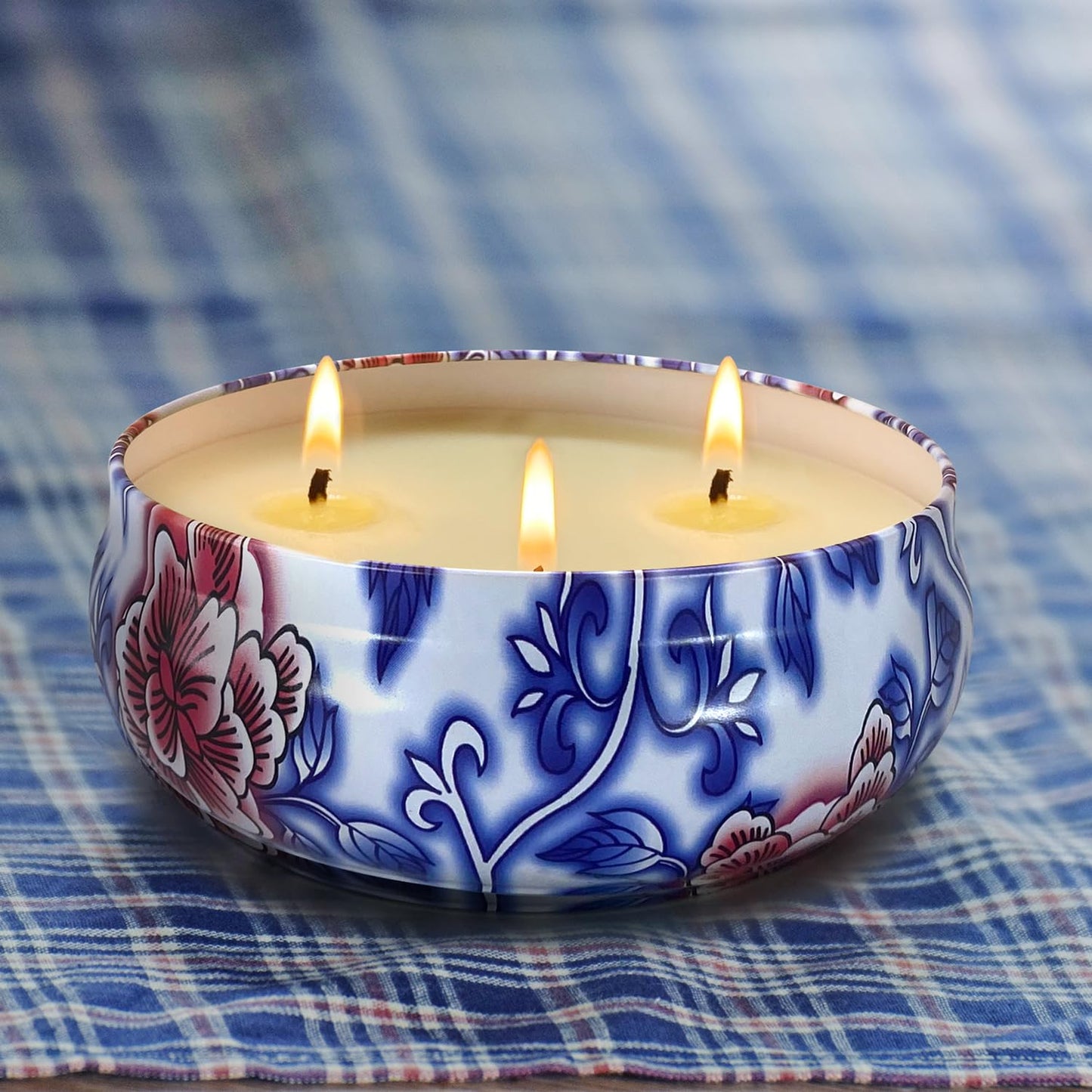 3 Wick Large Citronella Candle & Rosemary Scented Candle & Sage Scented Candle, 3 Pack 13.5oz Outdoor Candles, Soy Wax Candle Set for Indoor, Up to 200hrs Burning Emergency Candles