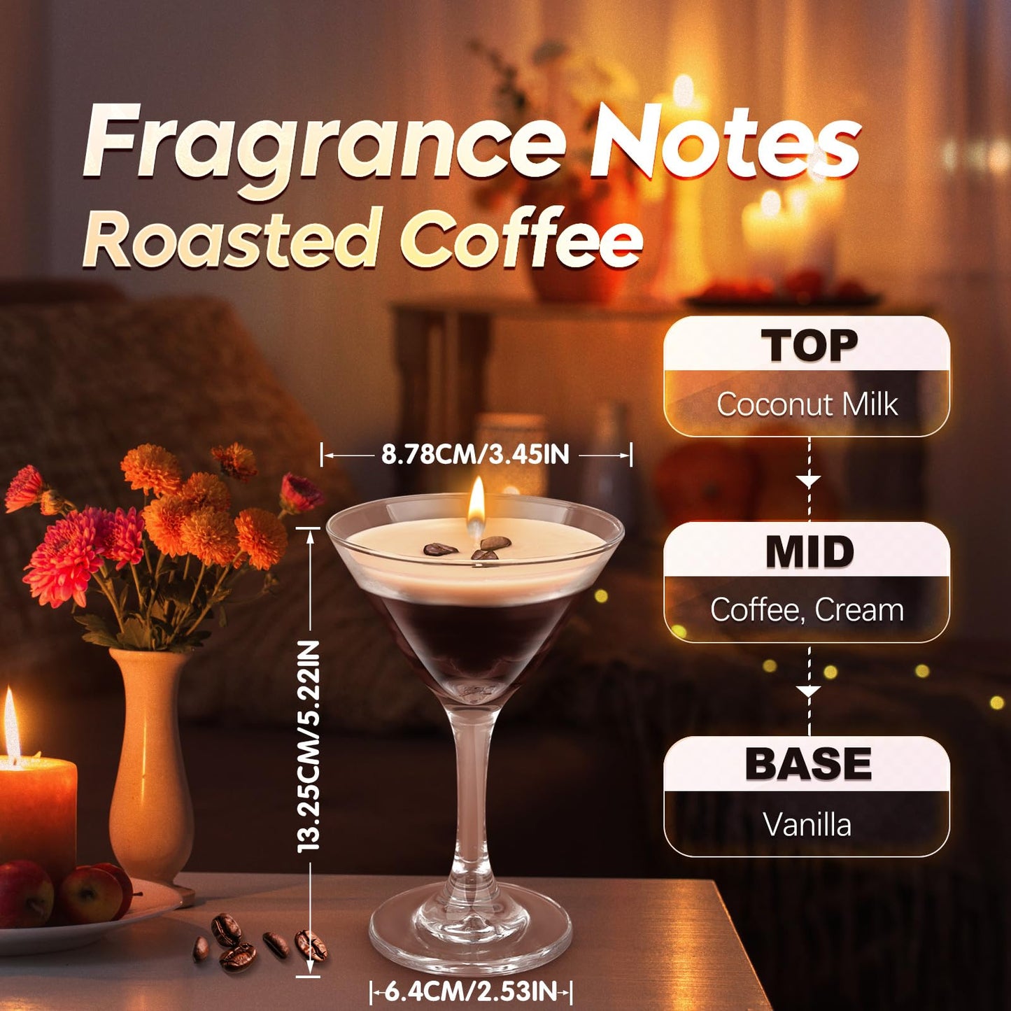 Espresso Martini Candle Gifts for Women Men, Coffee Scented Unique Gift for Espresso Lovers, Soy Wax Candles for Coffee Bar, Home Decor for Mother, Birthday, Christmas