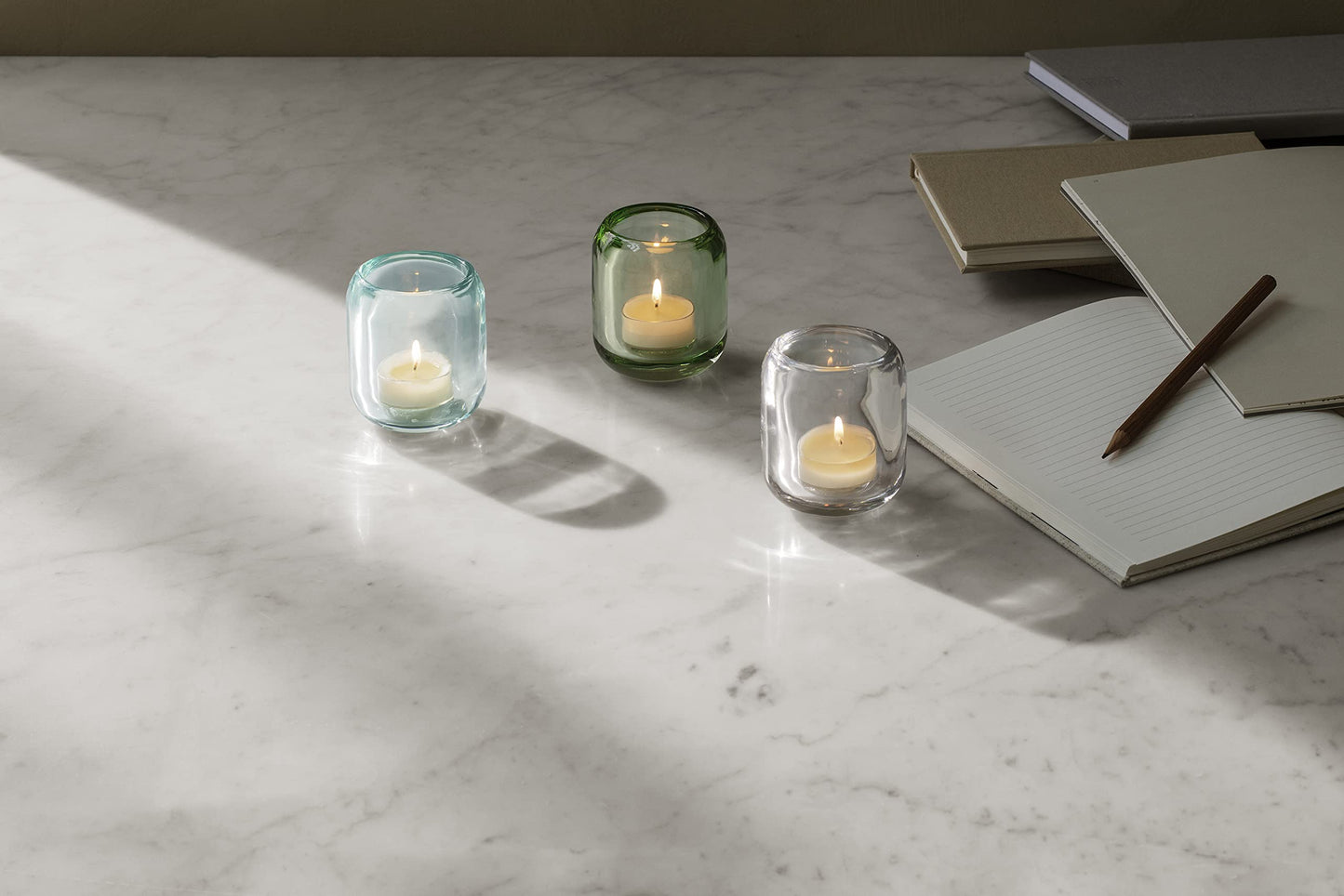 EVA SOLO Acorn Glass Candle Holder Clear Decorative Tea Light Holder Made of Coloured Glass Clear
