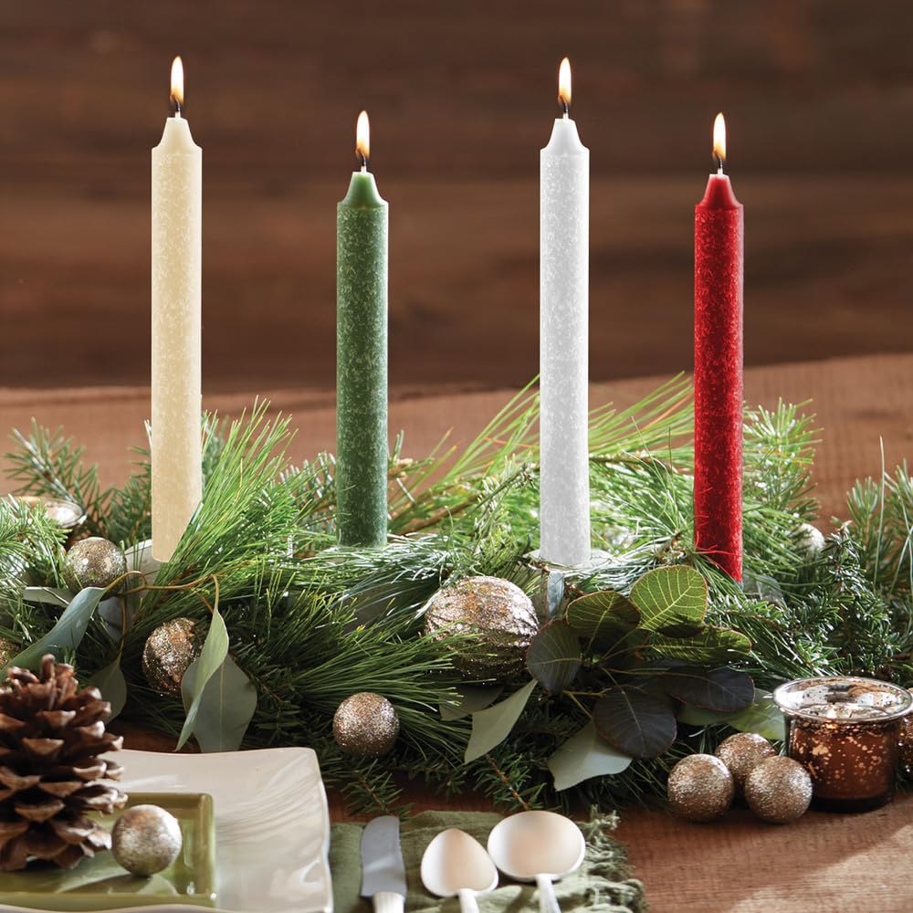 Root Candles 2-Count Unscented Dinner Candles Rustic Dripless Beeswax Blend Timberline Arista Candles, 9-Inch, Garnet Red