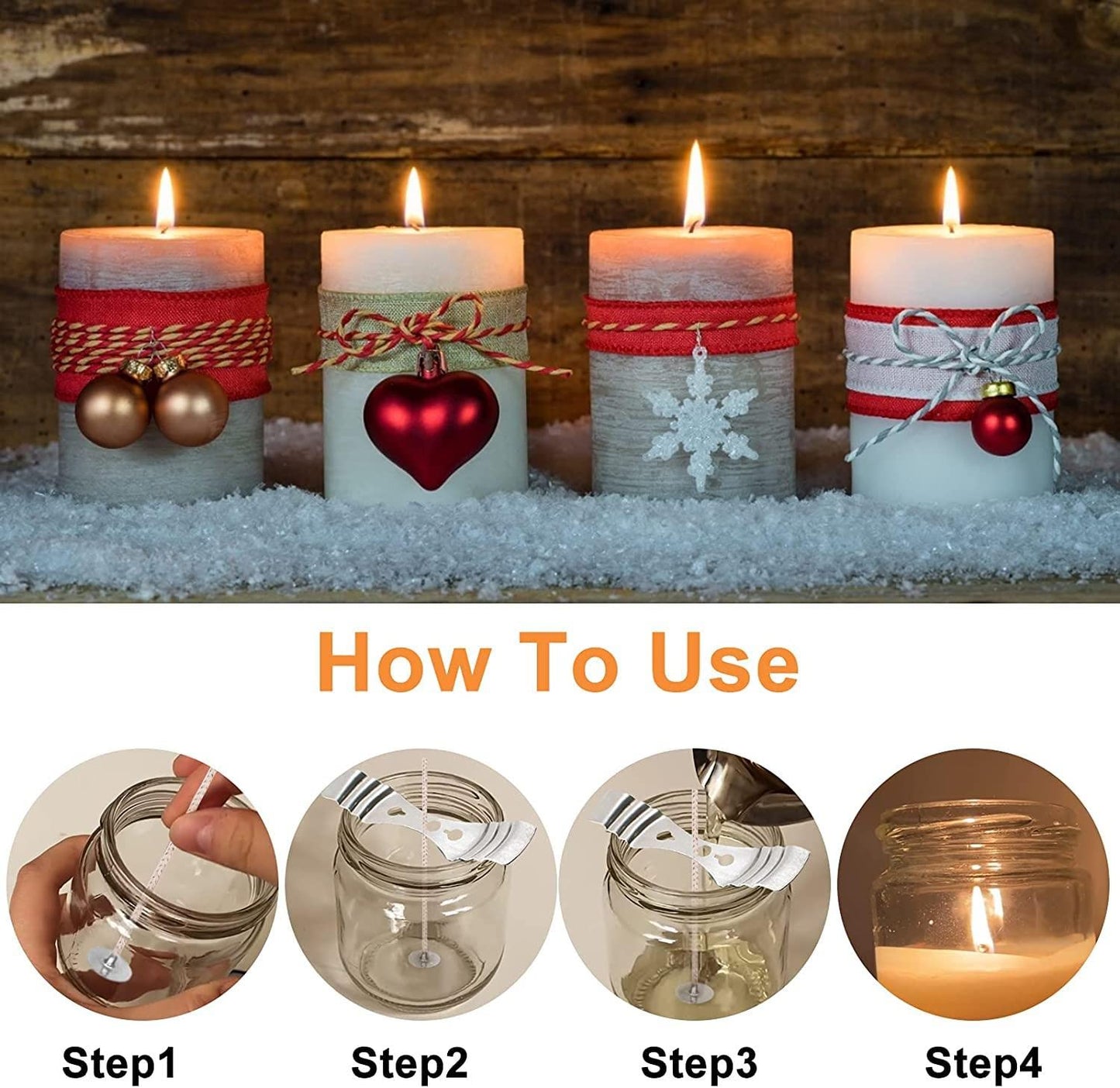CD Series Candle Wicks for Soy Candles,100pcs CD 12 6" Pretabbed Wicks,Cotton & Paper Wicks for Candle Making (CD12)