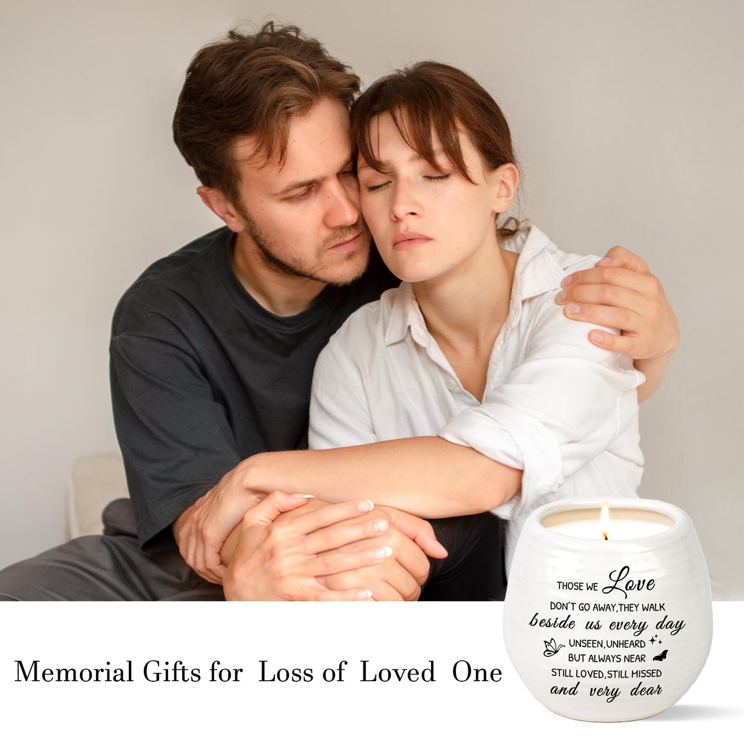 Sympathy Gifts for Loss of Loved One, Sympathy Candle 10Oz Celebration of Life Decorations, Memorial Gifts for Loss of Mom Dad,Bereavement Gift Condolences Gift, Remembrance Candle in Handmade Jar