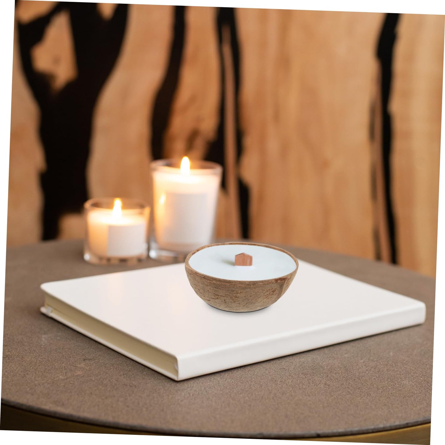 DIYEAH 5pcs Coconut Shell Candle Cup Wax Holder Decorative Scented Candle Holder for Craft Wax Cup