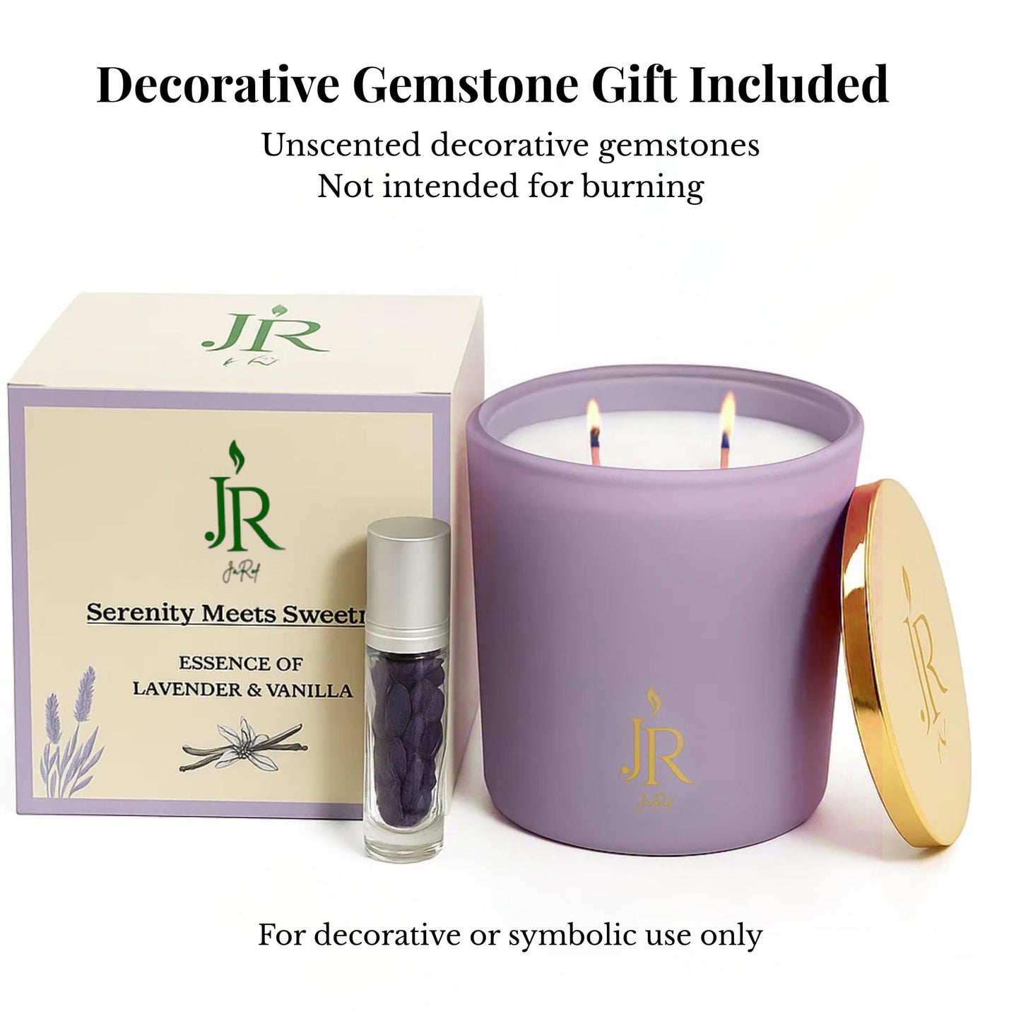 Luxury Coconut Apricot Scented Wax Candle – Lavender, Vanilla & Sage – 12oz Hand-Poured Non-Toxic Scented Candle with Amethyst – 50+ Hour Burn Aromatherapy Candle – Home Decor Gift