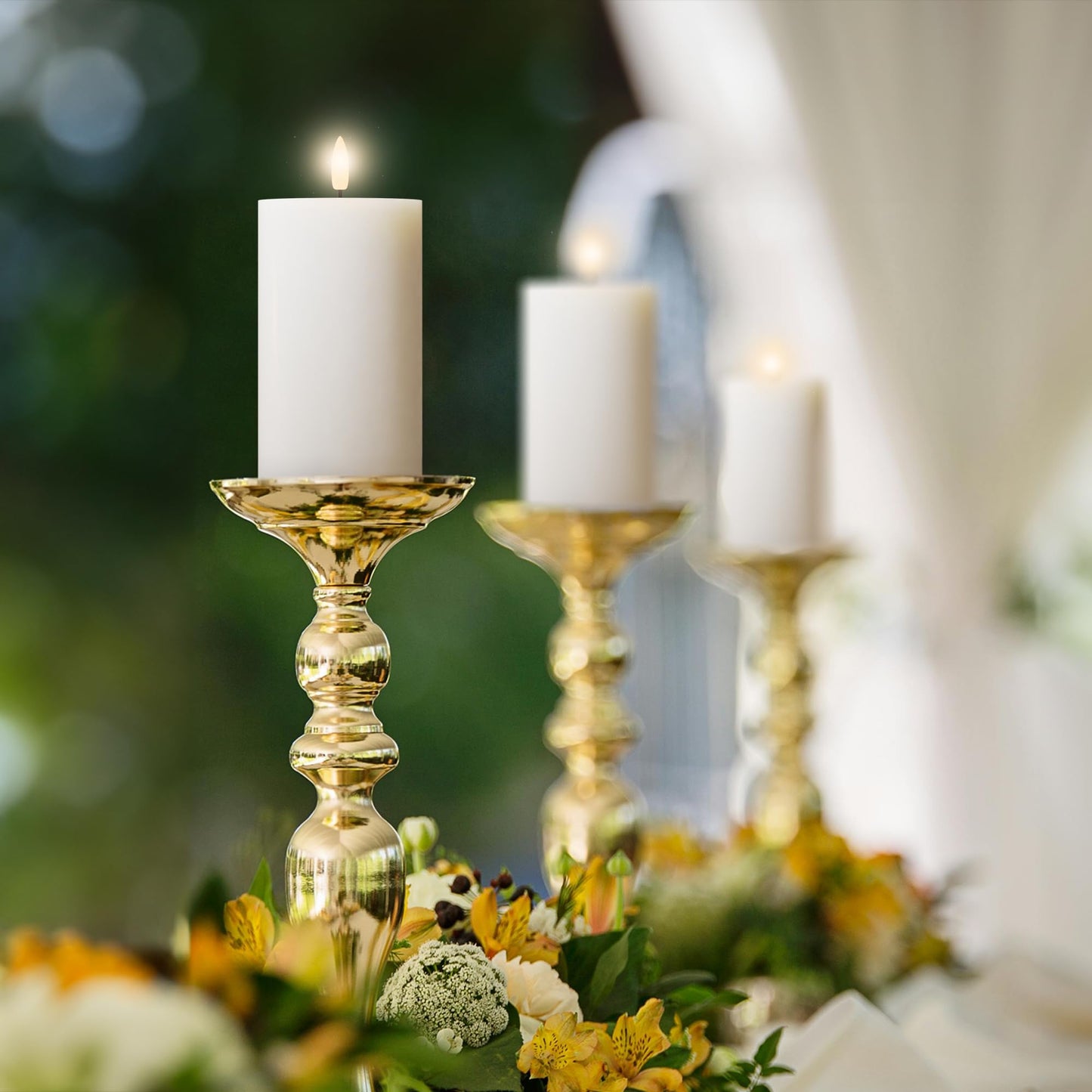 JOIONE Flameless Pillar Candles with Remote, 3 Pack Battery Operated Real Wax LED Candles, LED Candle that Perfect for Home Decorations Fireplace Table, White