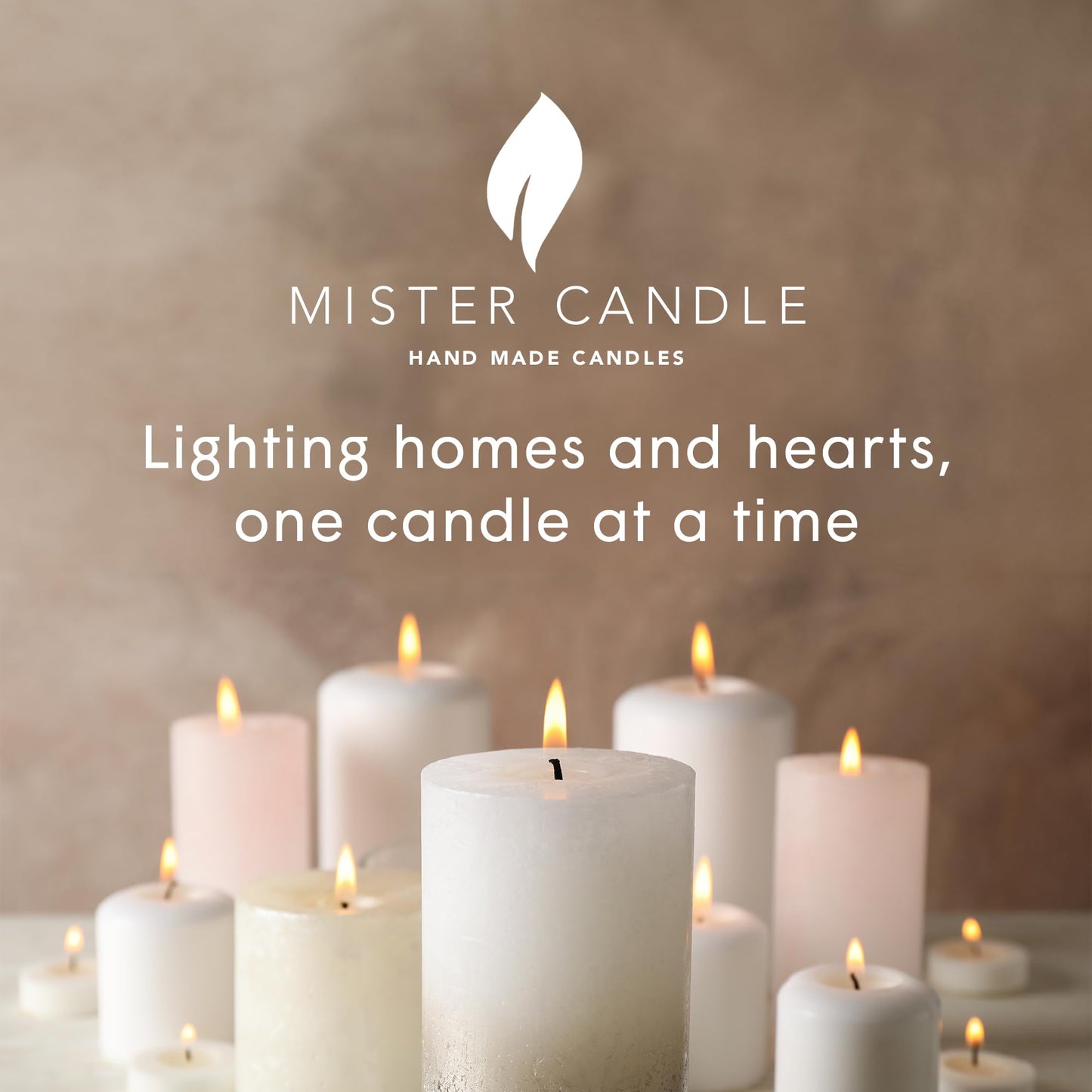 Mister Candle - Citronella Candles, Ideal for Outdoor & Indoor Use, 3"x4" White Pillar Candles Set of 3, Hand Poured, Premium Wax & Dripless, 60 Hour Burn Time