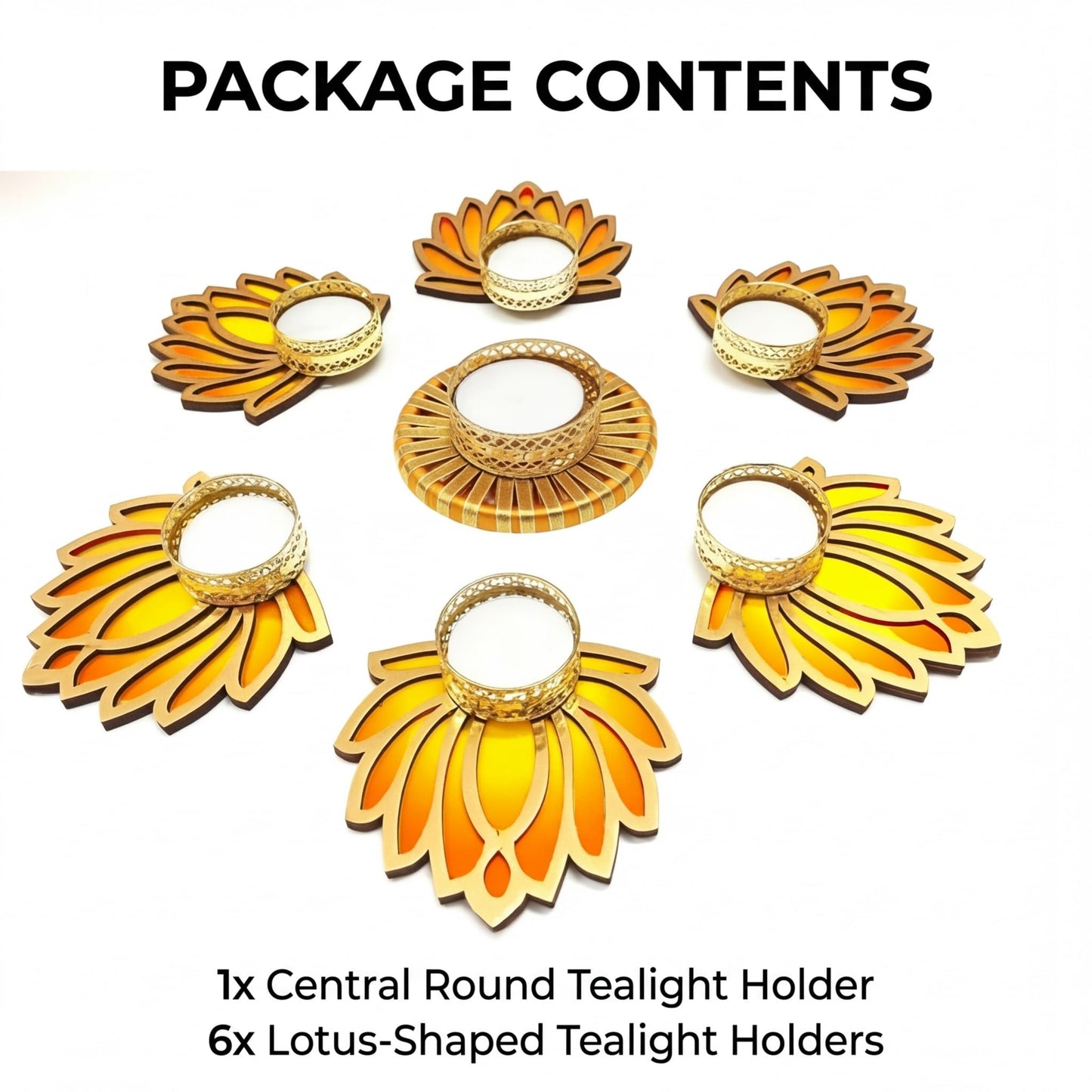 Shalin India Tealight Candles Candles for Home Décor | Weddings | Long Burning Smokeless Tea Lights | Fits Tealight Candle Holder, Glass & Decorative Tea Light Holders (Golden Lotus)