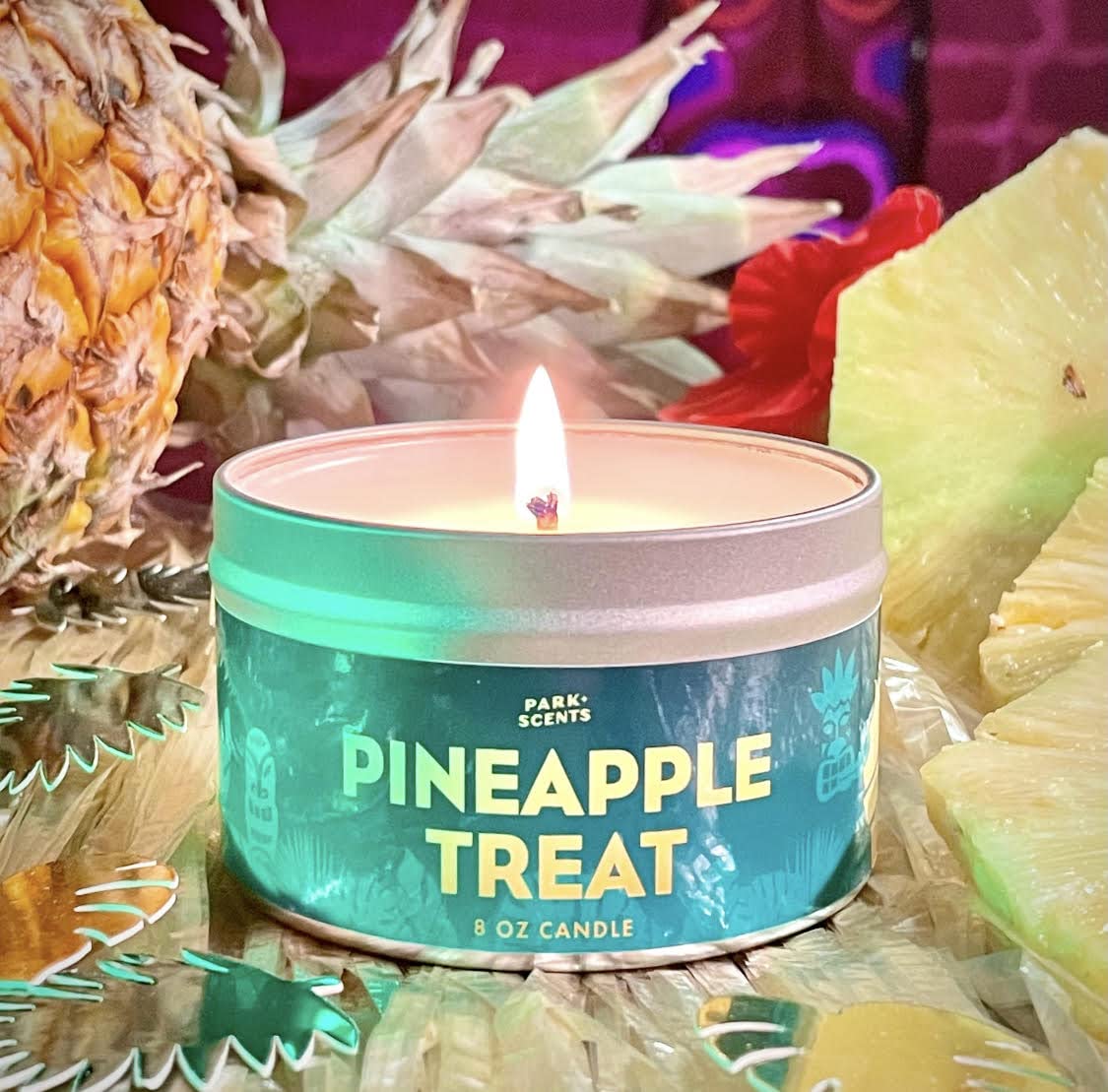 Park Scents Pineapple Treat Candle - Authentic fresh pineapple scent - Iconic Disney treat dole whip - Natural soy blend - Handmade in the USA | 8 oz. Tin