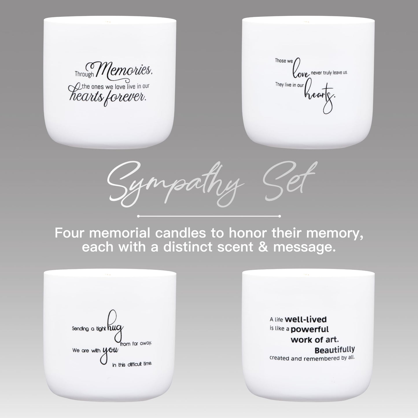 Sympathy Candle - Natural Soy Wax Scented Memorial Candles for Loss of Loved One - Remembrance, Grief, Condolences, Funeral, Thinking of You, Bereavement Gifts - Gardenia - 40 Burn hrs