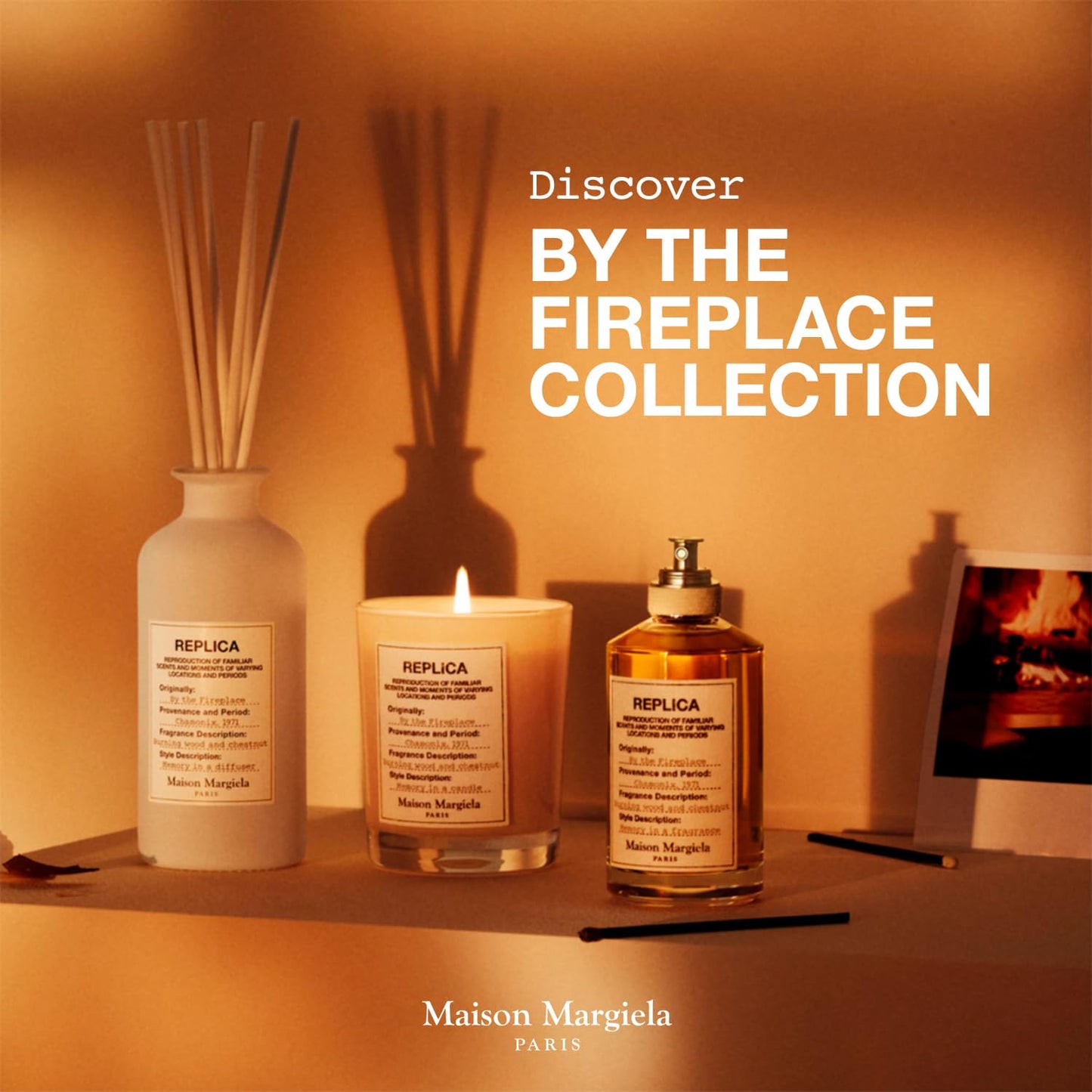Maison Margiela - Replica - by The Fireplace Scented Candle - Warm & Spicy Fragrance - with Chestnut, Wood & Vanilla - 5.8 Oz