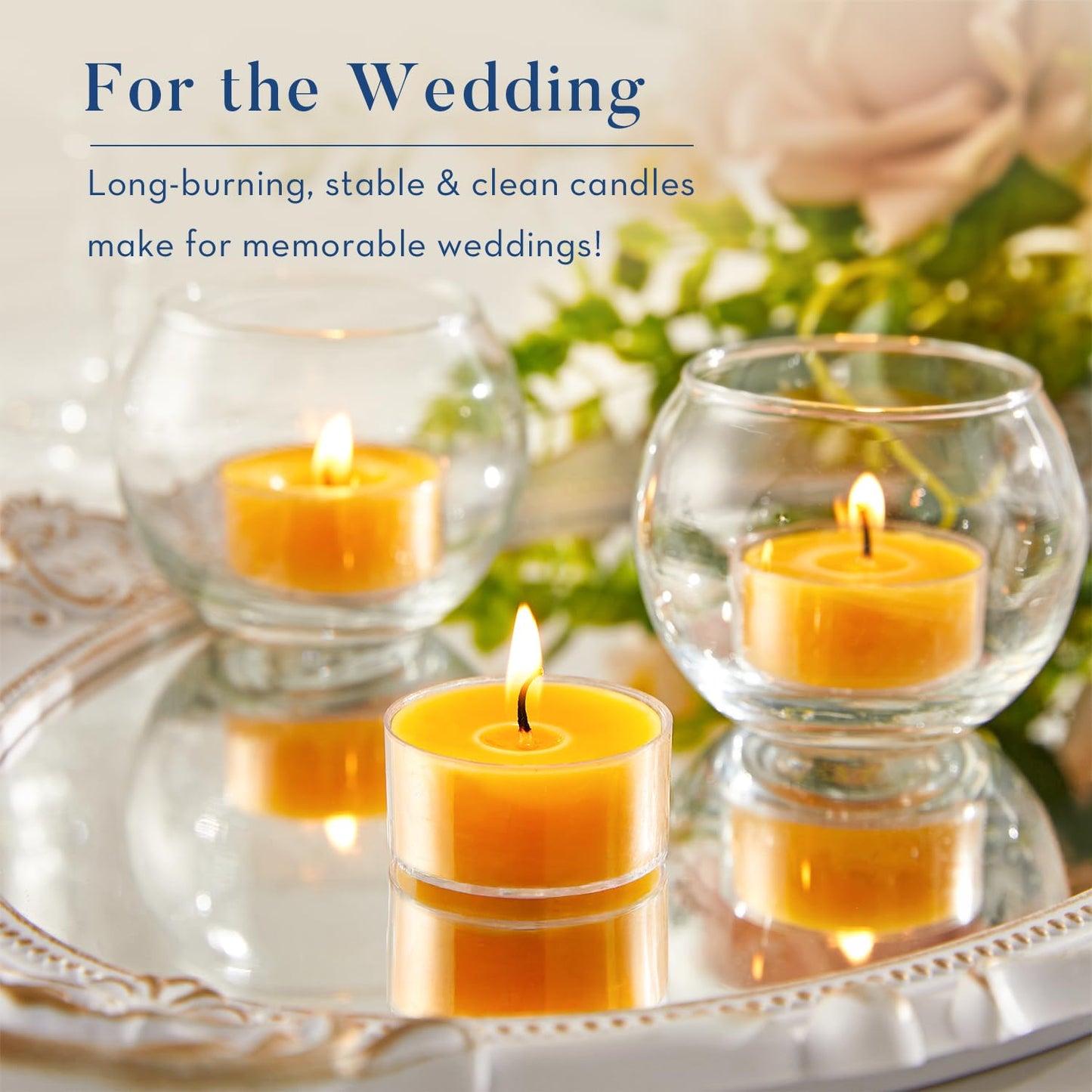 Crenovo 36 Pack Beeswax Tea Lights, 4-Hour Long Burning Tealight Candles, Ideal for Dinners Meditation Home Decor Tea Candles