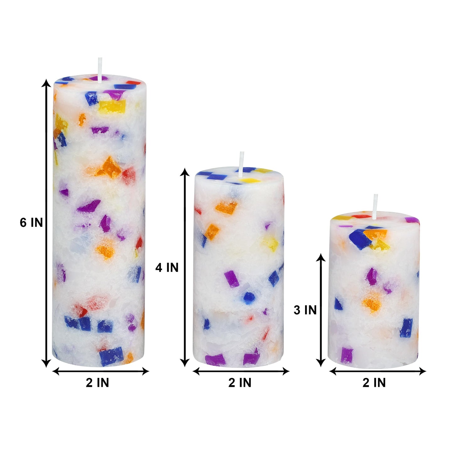PROSPERRO LUMO by Parkash Candles Set of 3 Fragrance Pillar Candles Marble Finish (Christmas Snow - Mahagony)