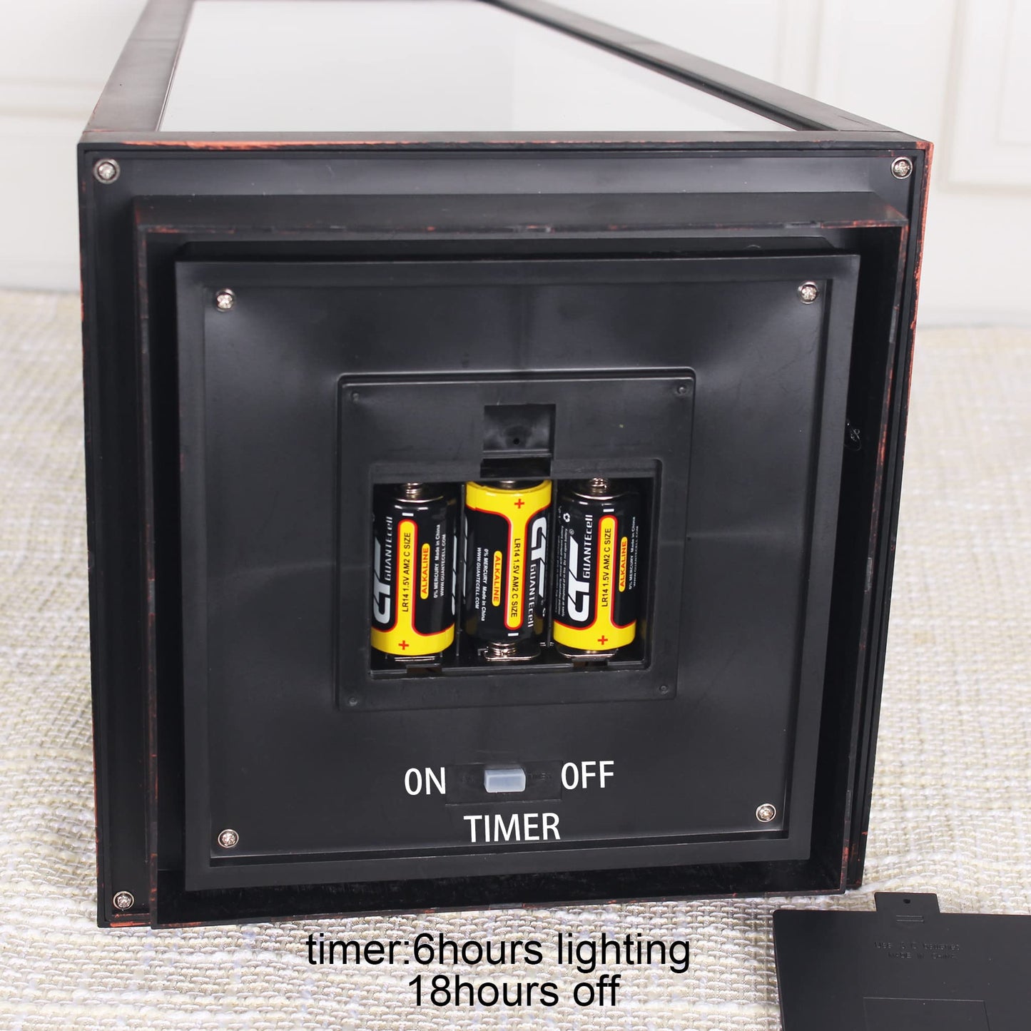 1Pack Decorative Big Lantern 25.2" H with Dancing Flame LED Timer Candle,ON/Off/Timer LED Candle with 6hours,Hanging Lantern for Outdoor Garden/Indoor Use.