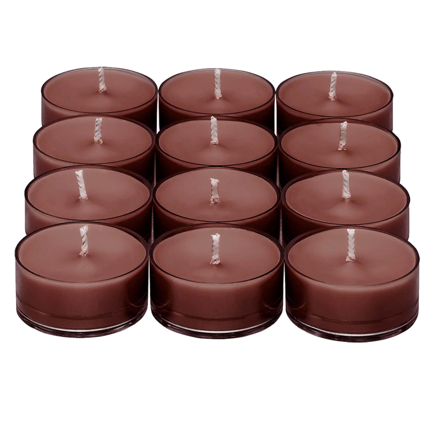 PartyLite Tea Lights Candles, Amber and Smoked Patchouli with Lavender Scent, Gift Set of 12, Aromatherapy with up to 4 to 6 Hours Burn Time, Ideal for Home Decor, Holiday Gifting & Celebration